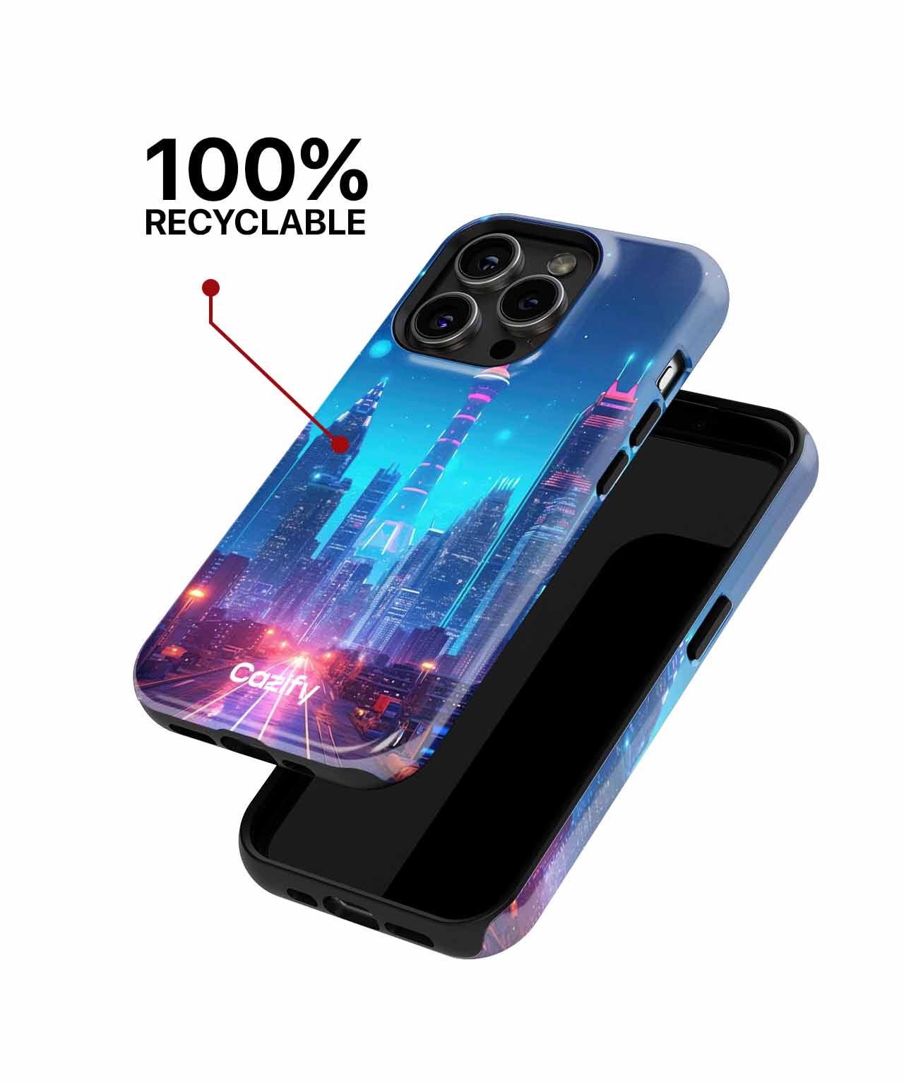 Neon Dreams of a Futuristic City iPhone case Case Cazify - Delivery Canada