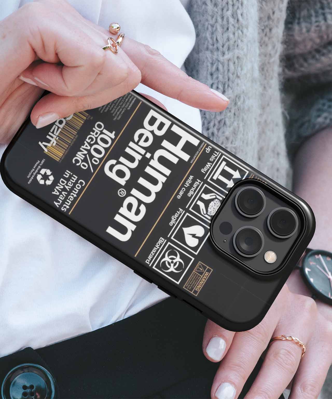 Organic Human Being Caution Labels iPhone case Case Cazify - Delivery Canada