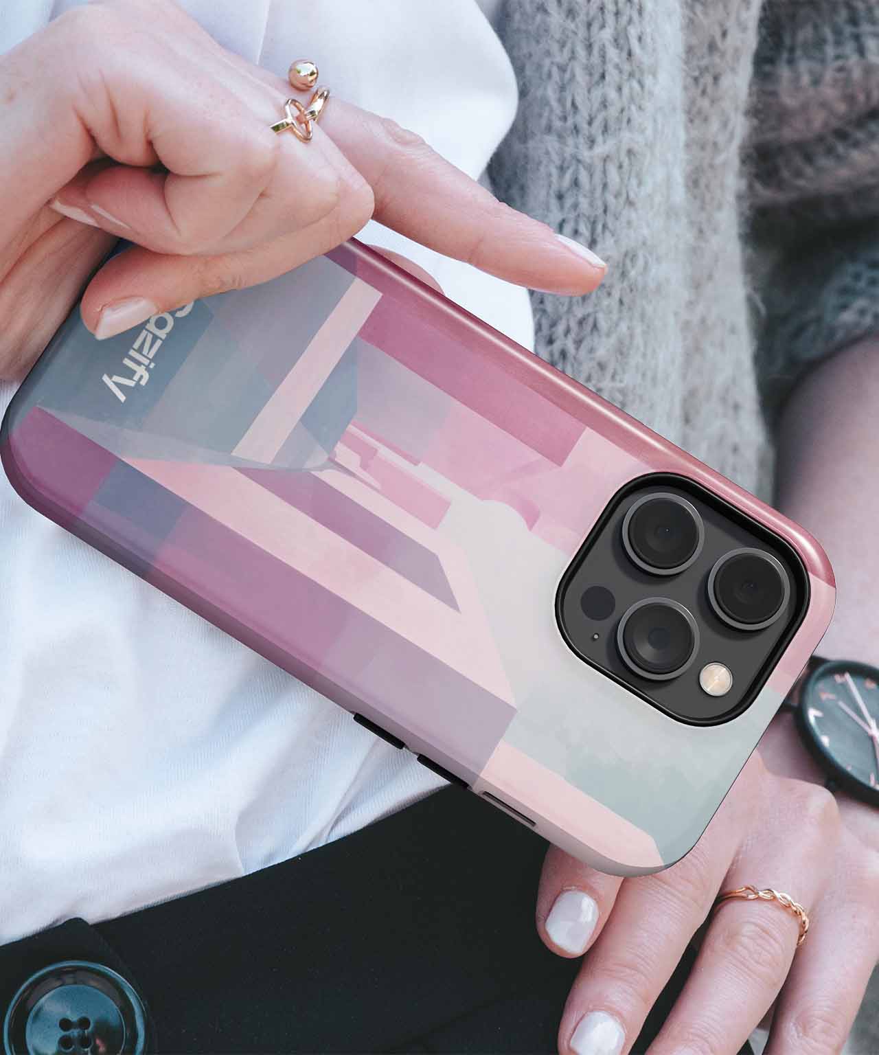 Pinky Dreamland Maze of Blocks iPhone case Case Cazify - Delivery Canada