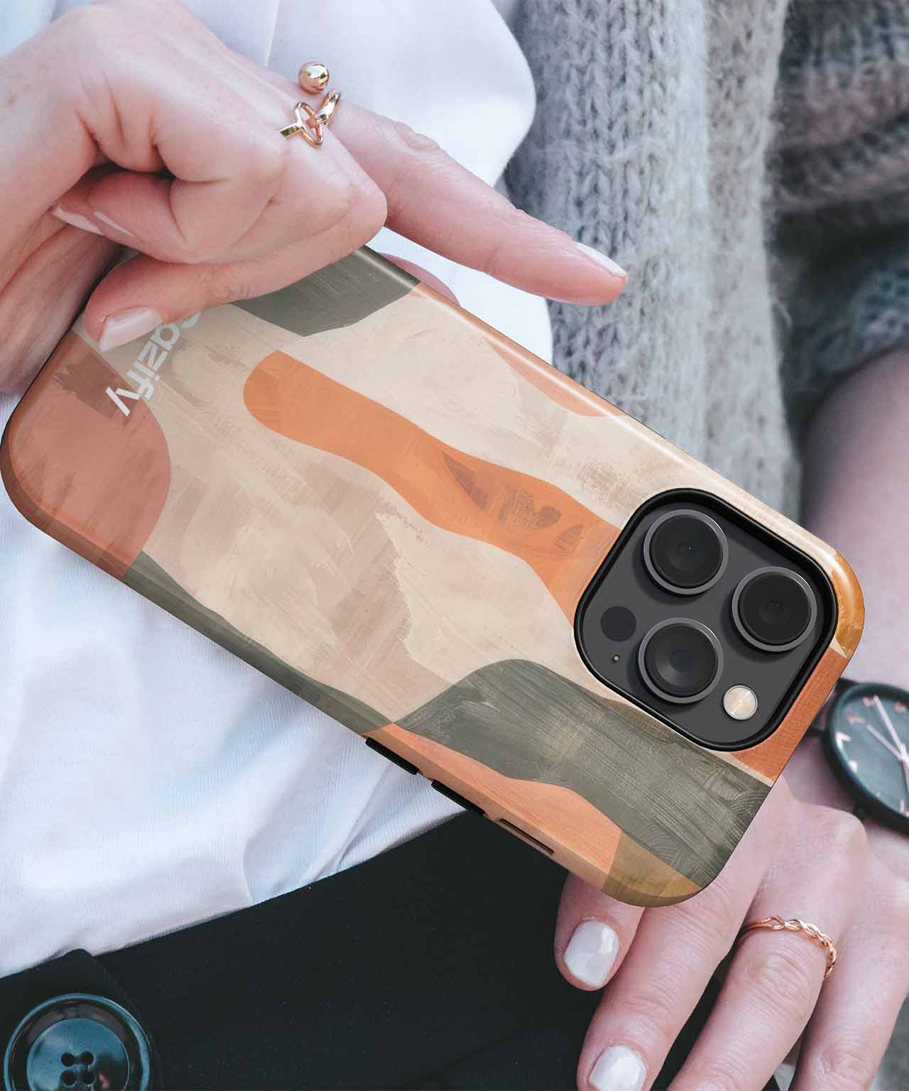 Playful Abstract Shapes Dance Together iPhone case Case Cazify - Delivery Canada