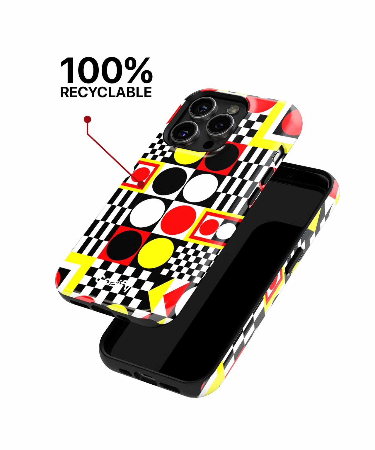 Playful Bold Shapes Dancing Together iPhone case Case Cazify - Delivery Canada