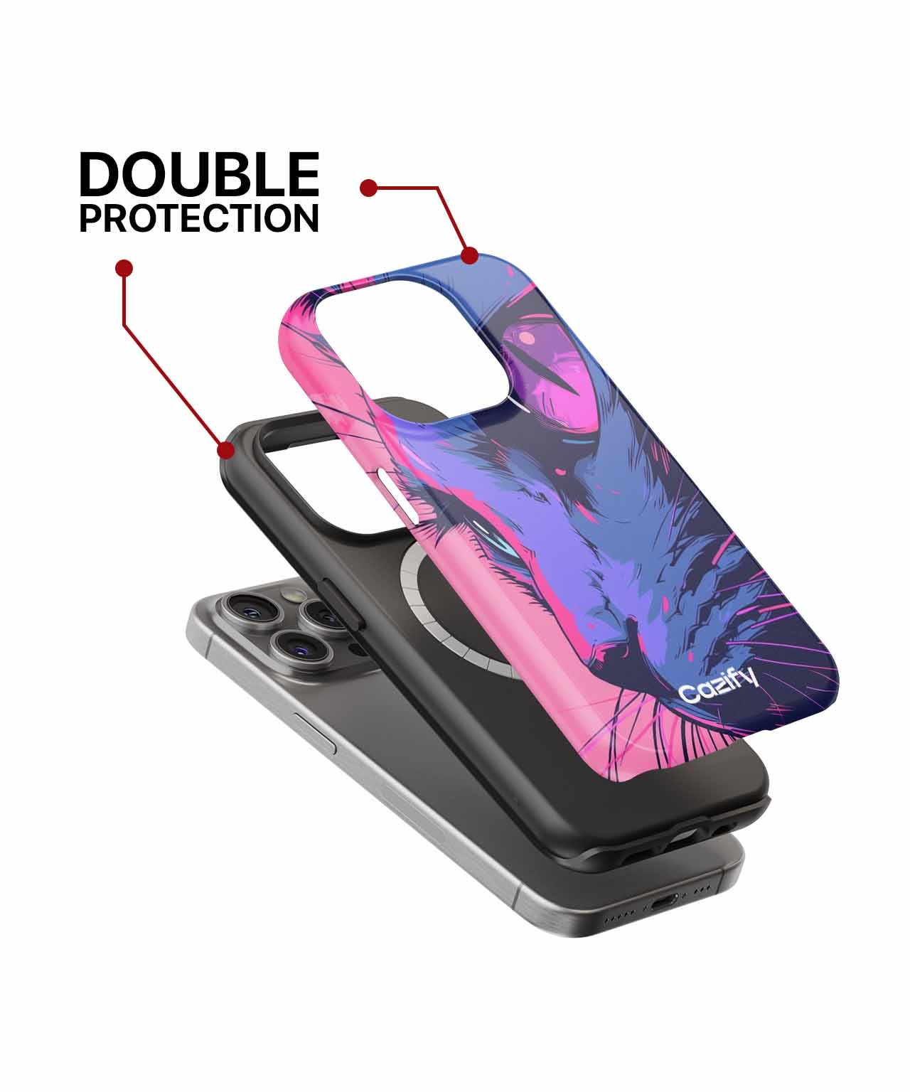 Psychedelic Cat Gaze with Attitude iPhone case Case Cazify - Delivery Canada