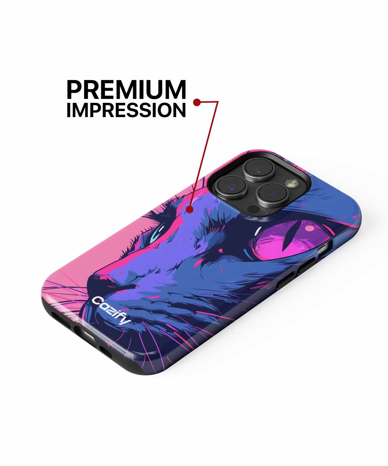 Psychedelic Cat Gaze with Attitude iPhone case Case Cazify - Delivery Canada