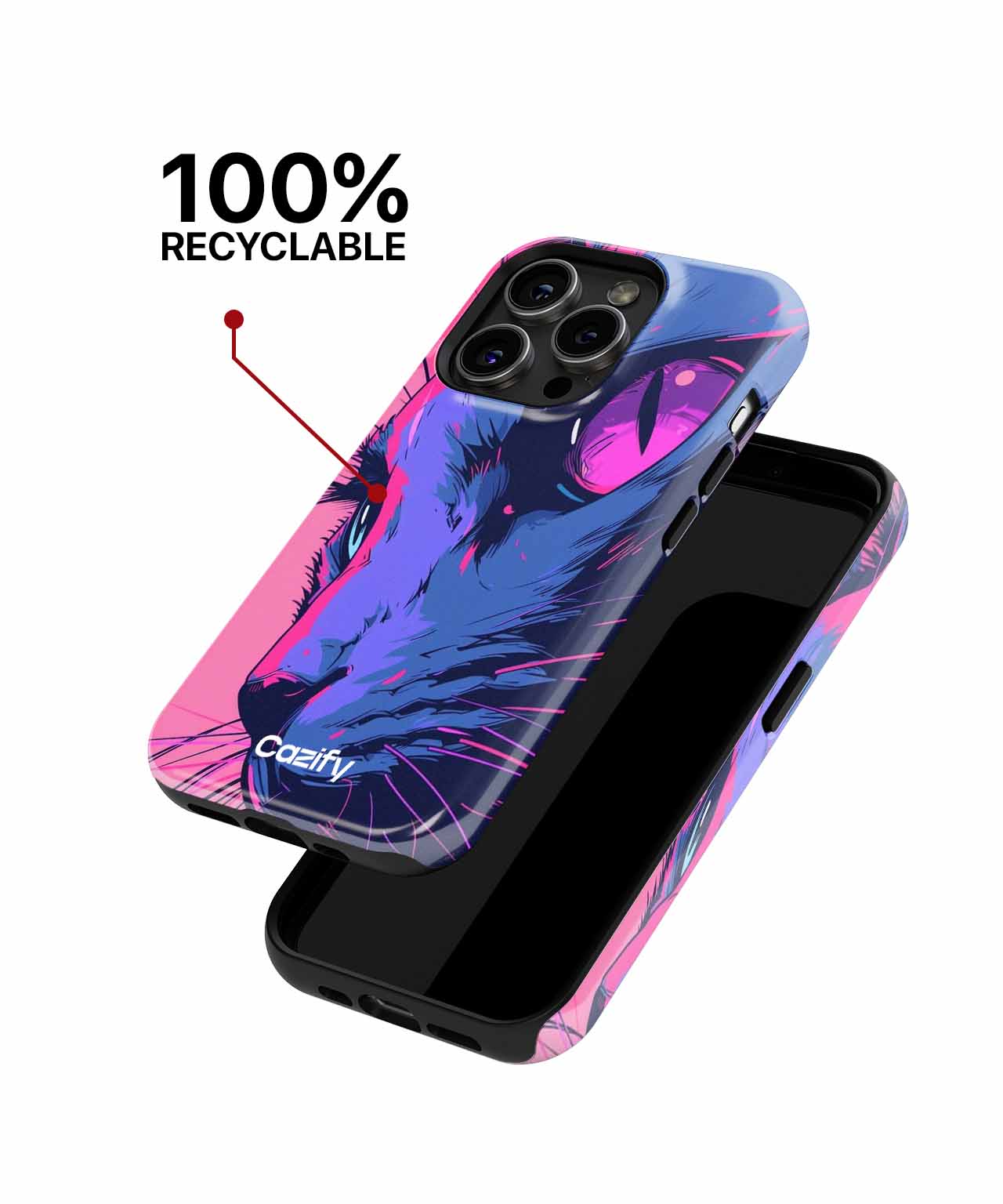 Psychedelic Cat Gaze with Attitude iPhone case Case Cazify - Delivery Canada