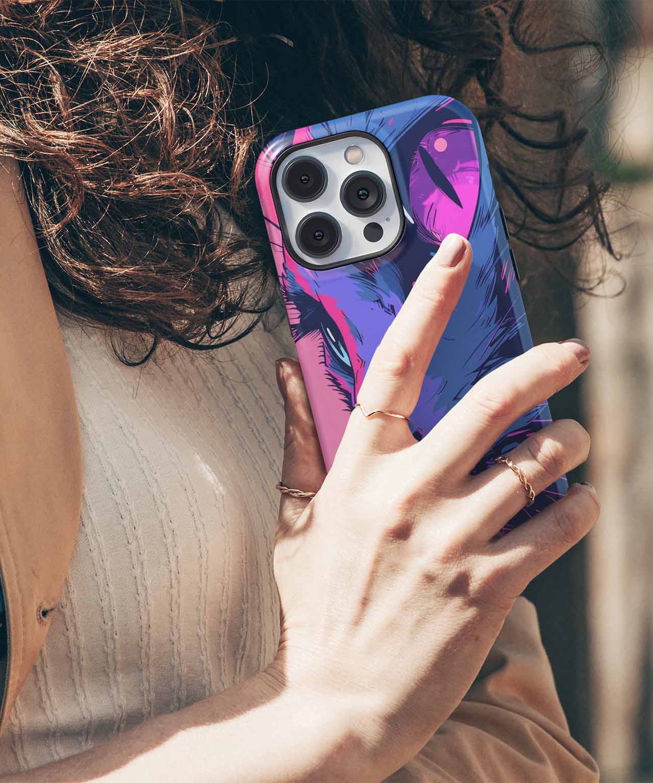 Psychedelic Cat Gaze with Attitude iPhone case Case Cazify - Delivery Canada