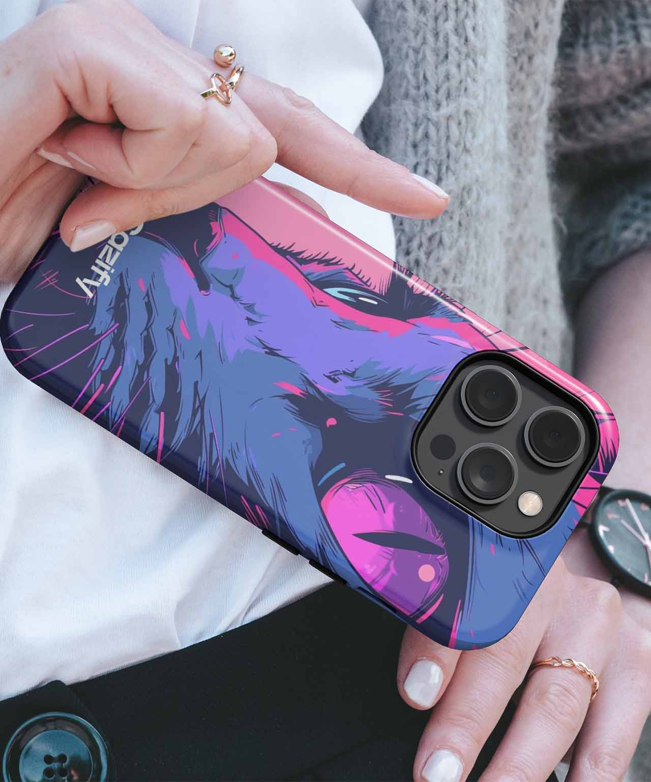 Psychedelic Cat Gaze with Attitude iPhone case Case Cazify - Delivery Canada