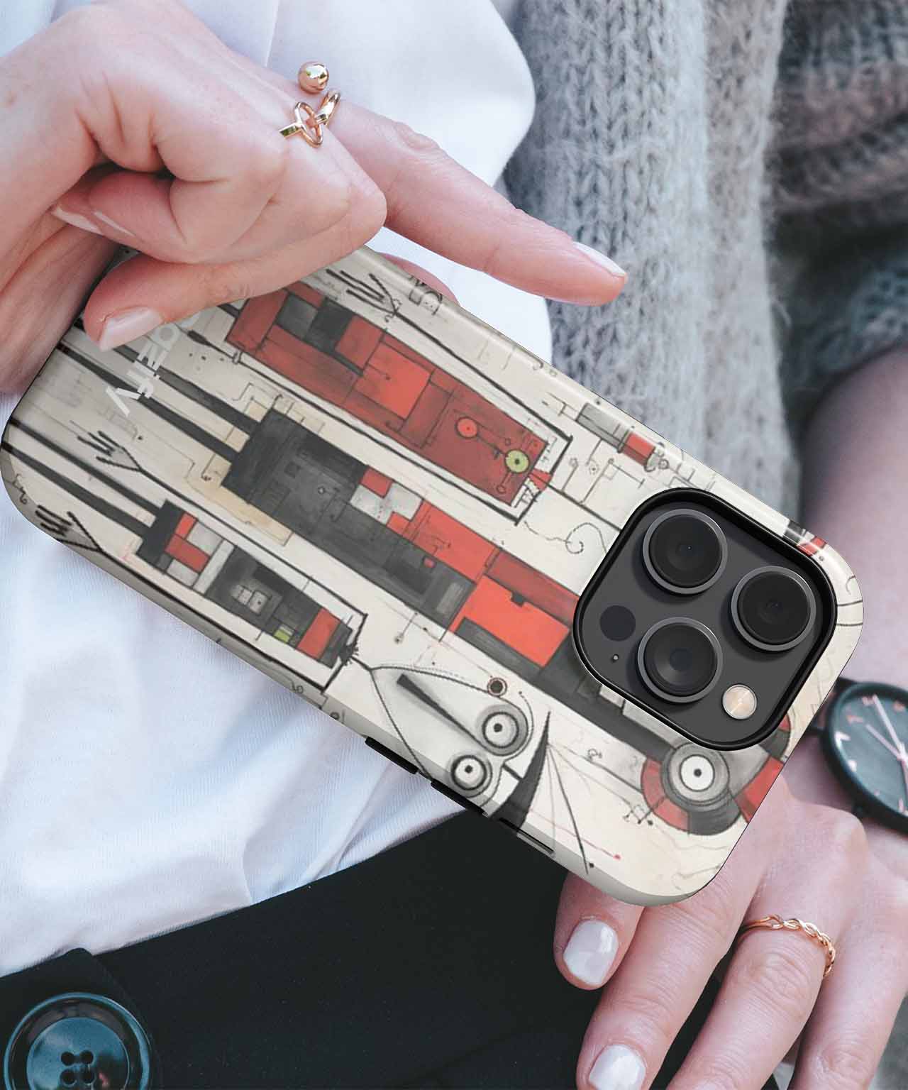 Quirky Colorful Characters in Abstract Style iPhone case Case Cazify - Delivery Canada