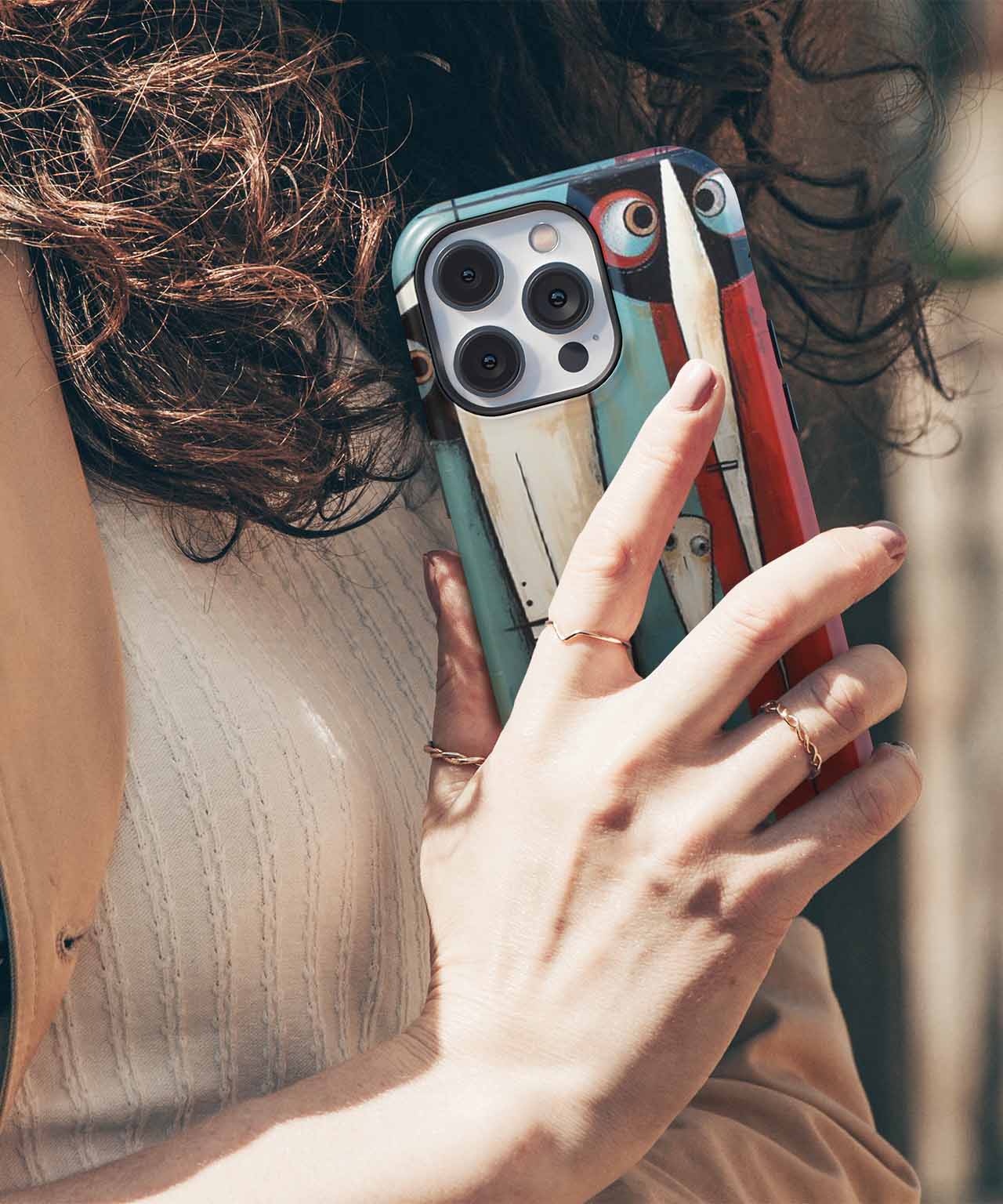 Quirky Family Portrait with Peculiar Expressions iPhone case Case Cazify - Delivery Canada