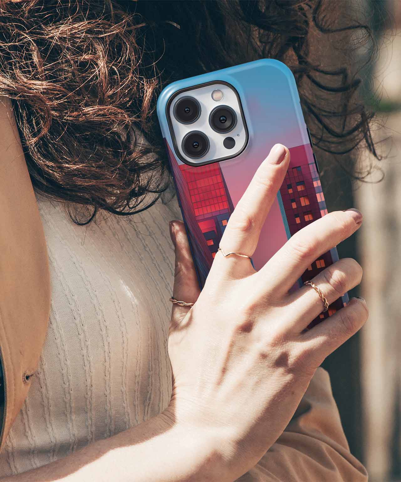 Radiant Cityscape at Sunset Colors iPhone case Case Cazify - Delivery Canada