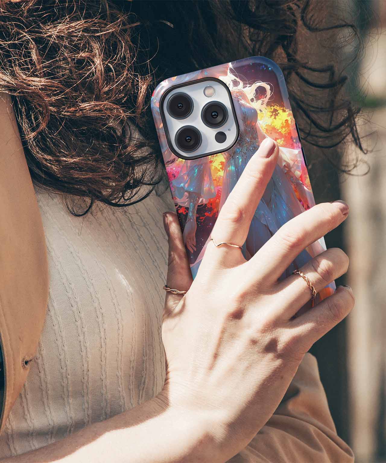 Radiant Cosmic Dancer in Shimmering Light iPhone case Case Cazify - Delivery Canada