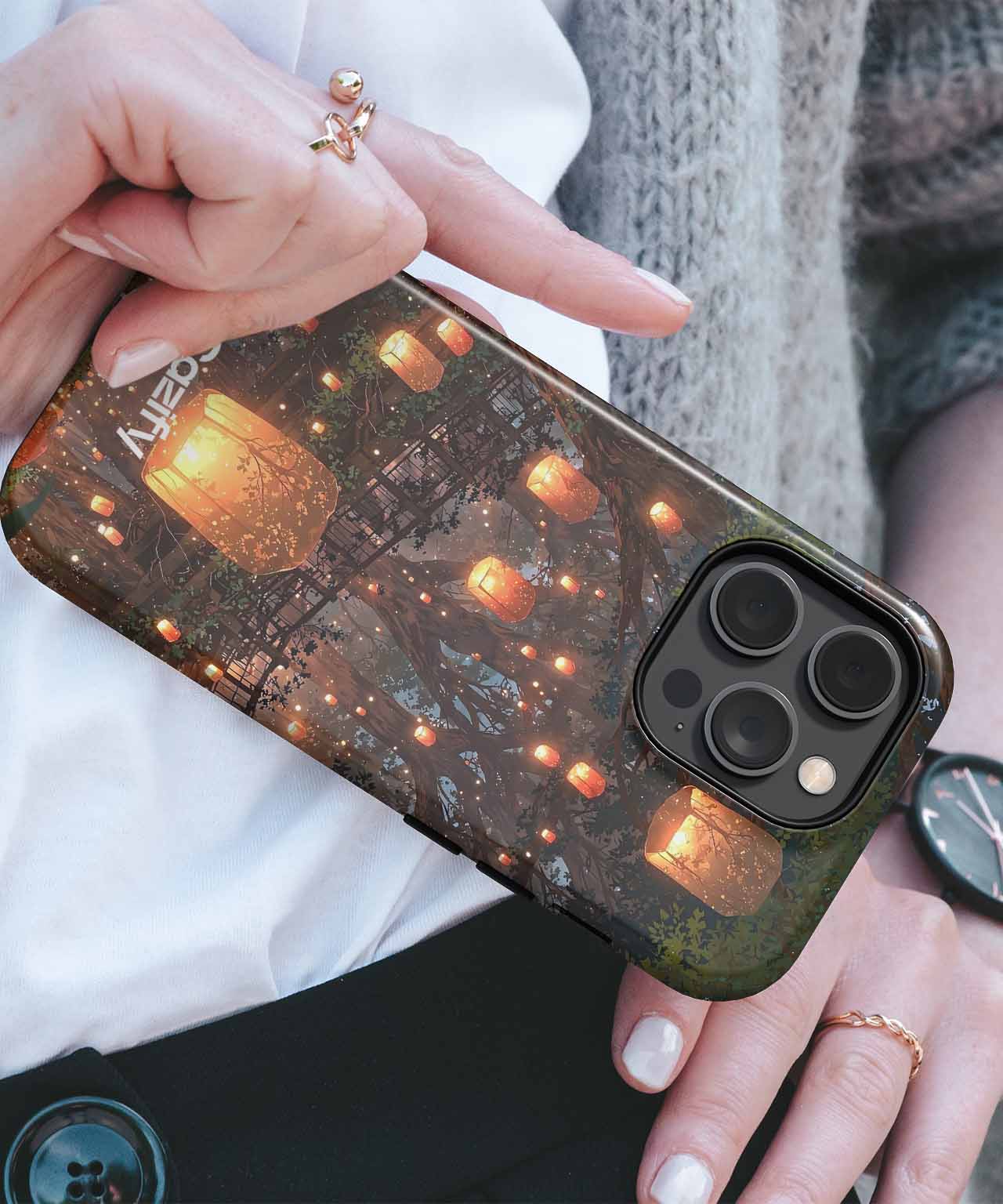 Radiant Lanterns Dancing in the Forest iPhone case Case Cazify - Delivery Canada