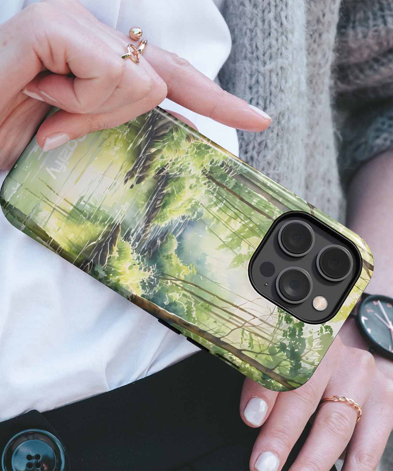 Radiant River of Lush Greenery iPhone case Case Cazify - Delivery Canada