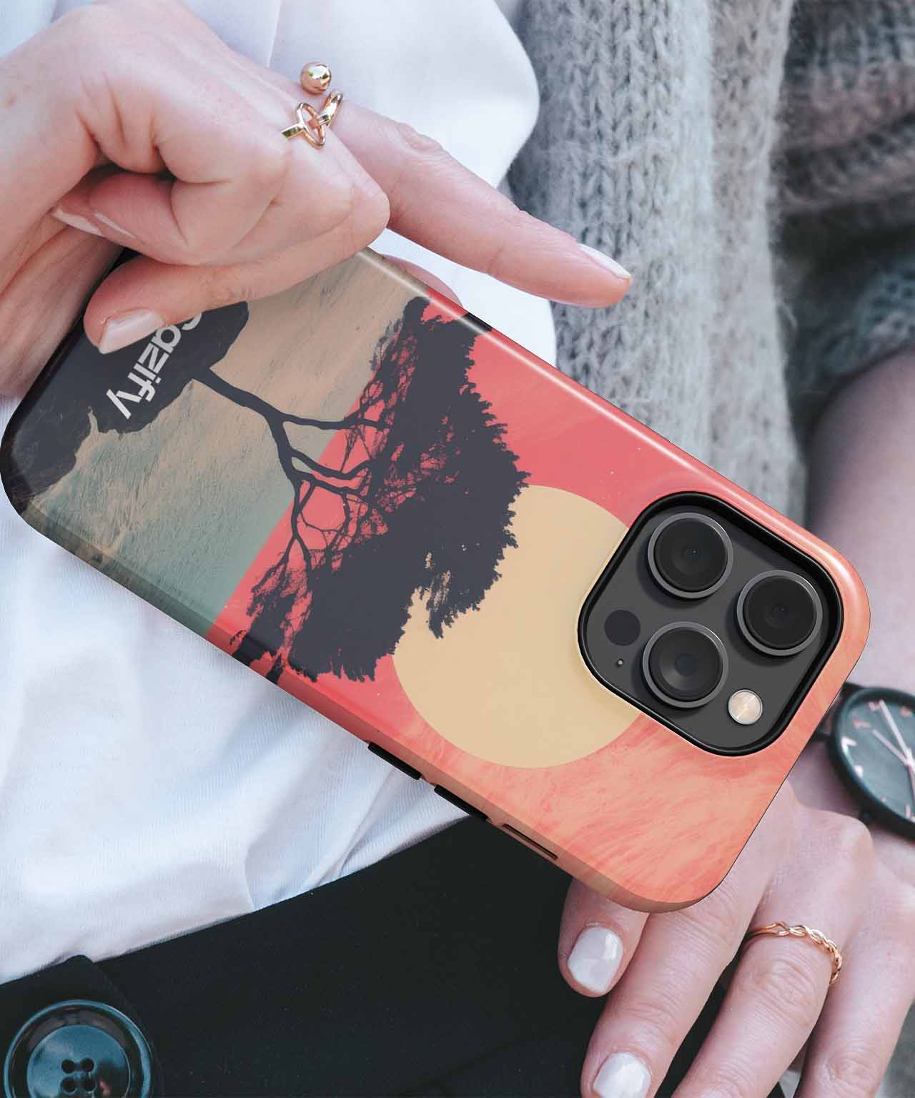 Radiant Sunset Over Ocean Tree iPhone case Case Cazify - Delivery Canada