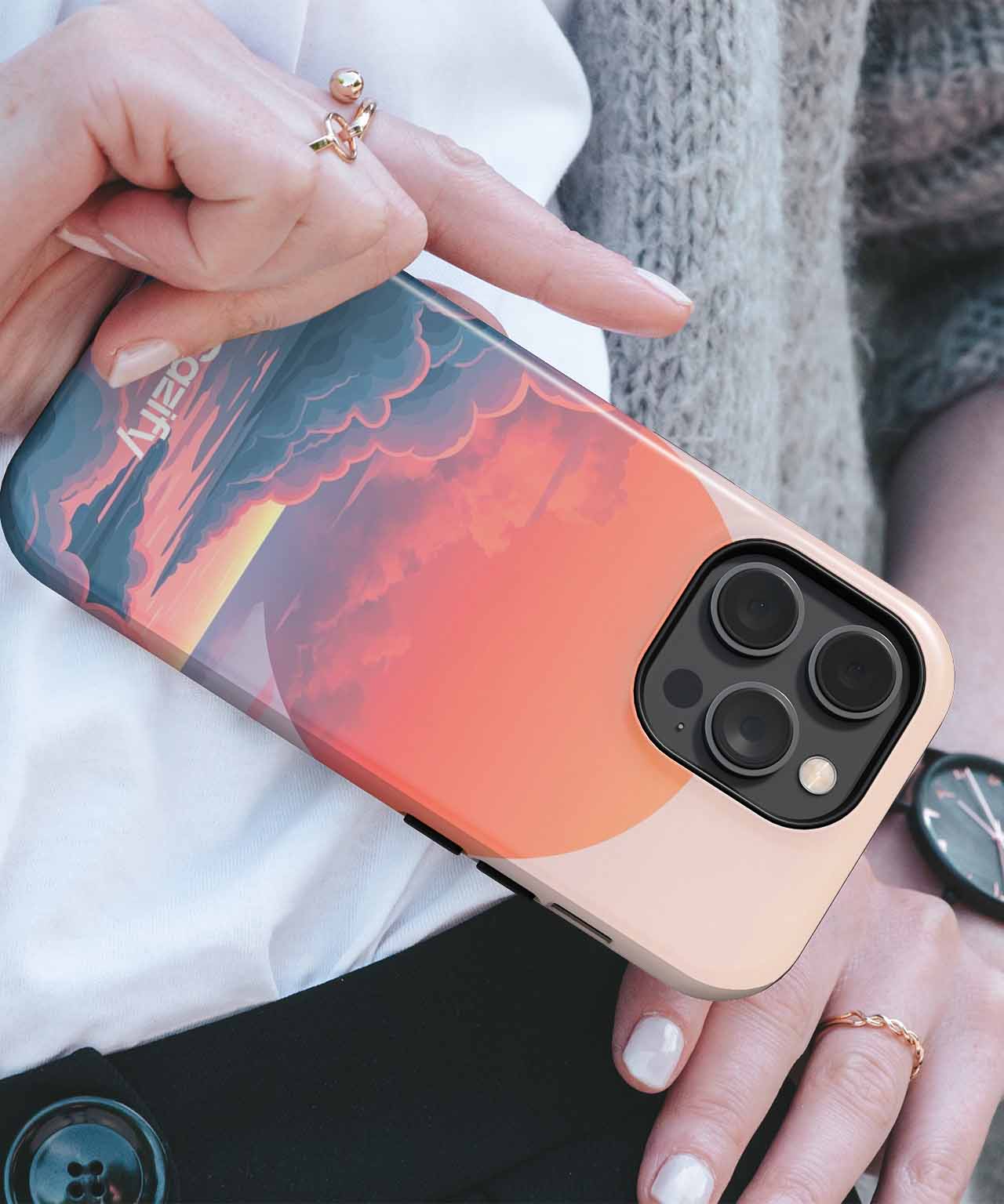 Radiant Sunset Over Silky Waves iPhone case Case Cazify - Delivery Canada