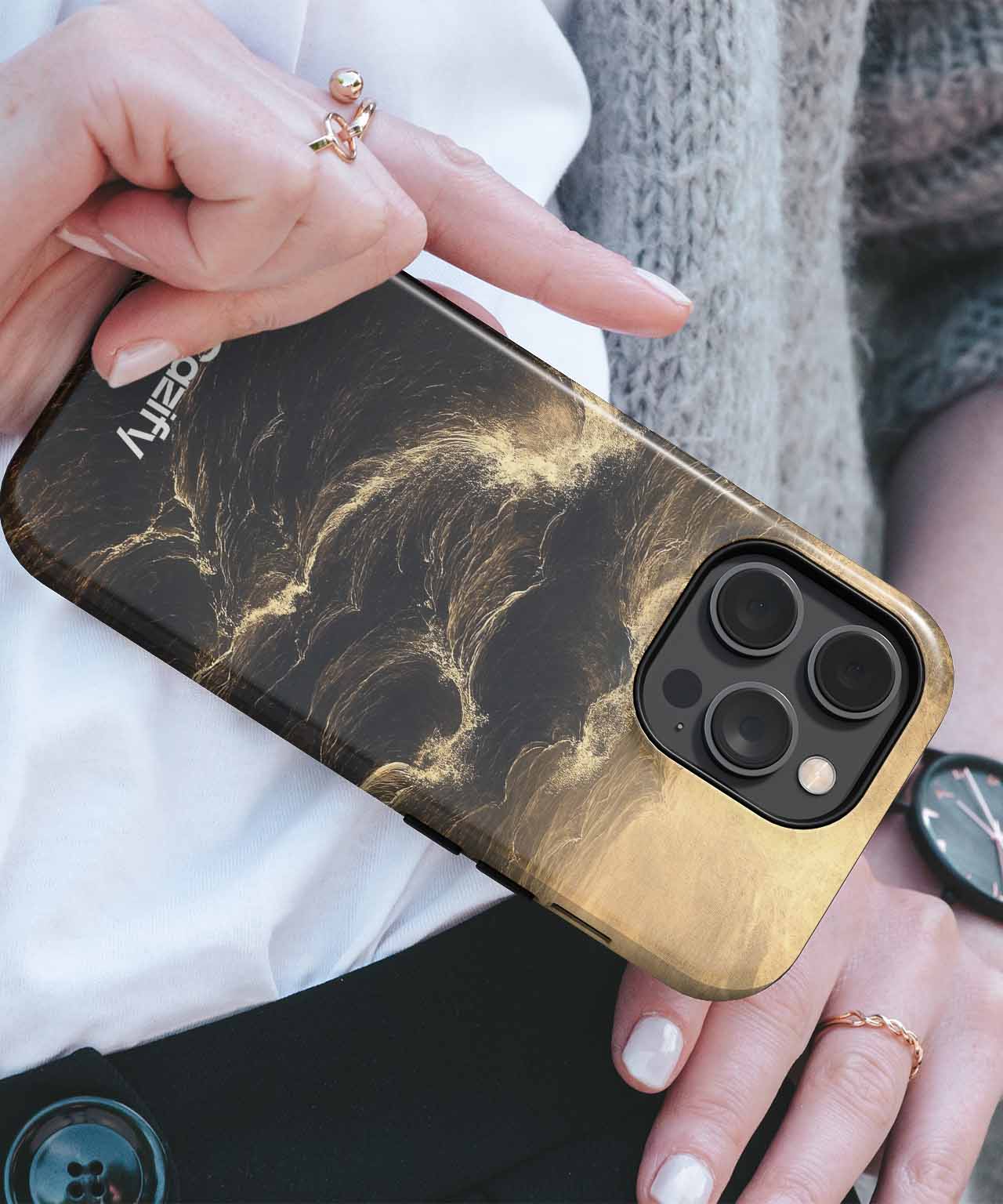 Raging Waves and Golden Skies iPhone case Case Cazify - Delivery Canada