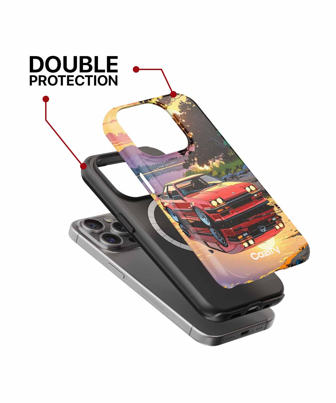Red Racer Under Sunset Reflections iPhone case Case Cazify - Delivery Canada