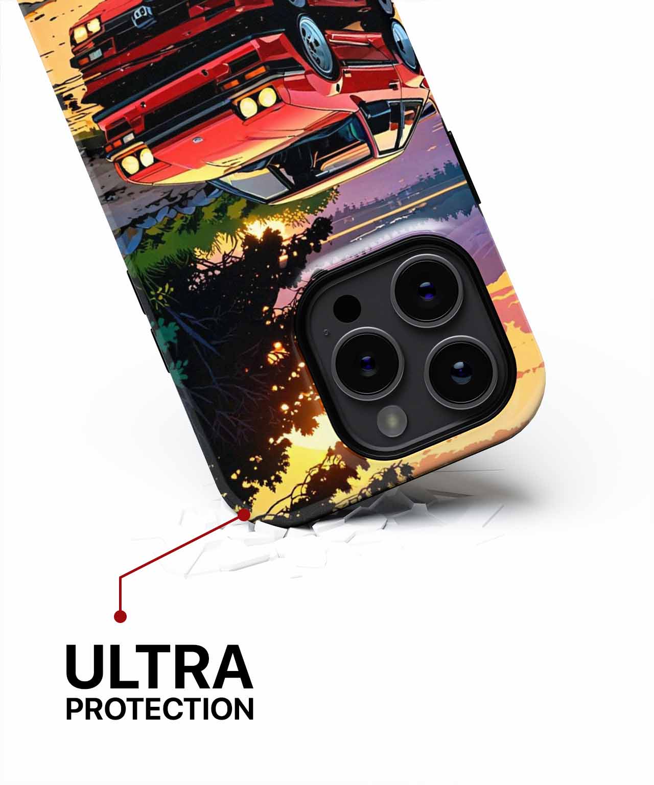 Red Racer Under Sunset Reflections iPhone case Case Cazify - Delivery Canada