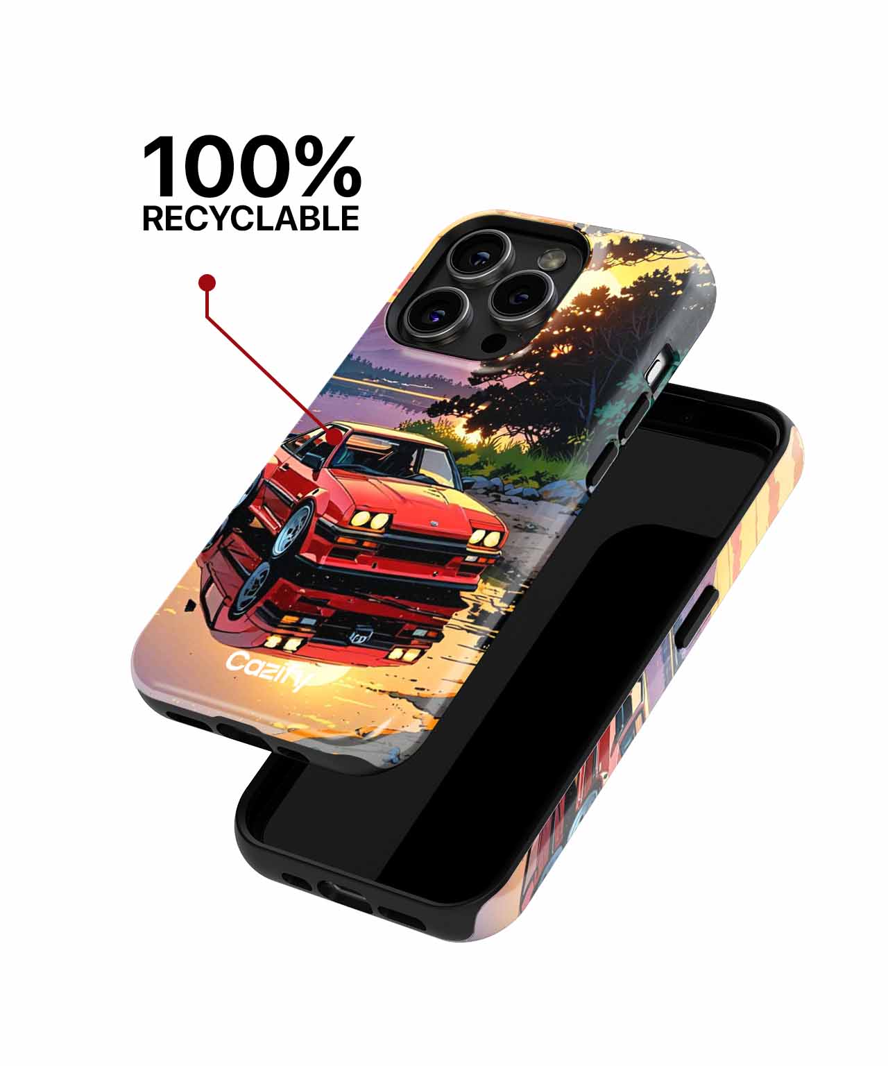 Red Racer Under Sunset Reflections iPhone case Case Cazify - Delivery Canada
