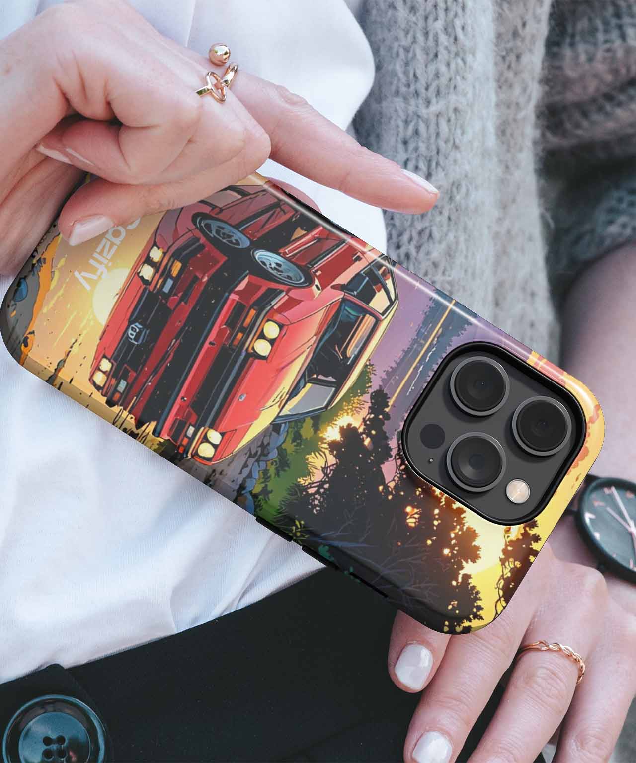 Red Racer Under Sunset Reflections iPhone case Case Cazify - Delivery Canada