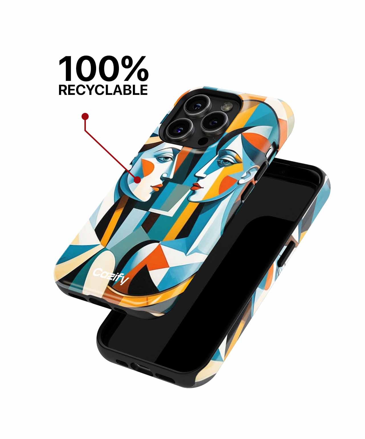 Reflective Colorful Duality Dance iPhone case Case Cazify - Delivery Canada