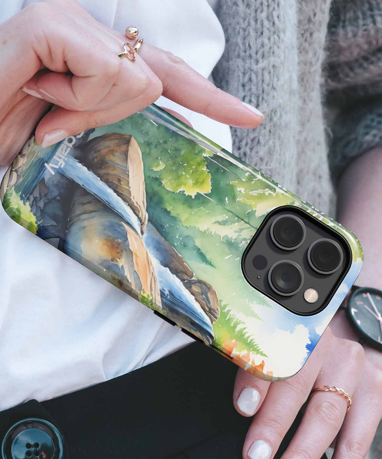 Refreshing Nature's Waterfall Bliss iPhone case Case Cazify - Delivery Canada