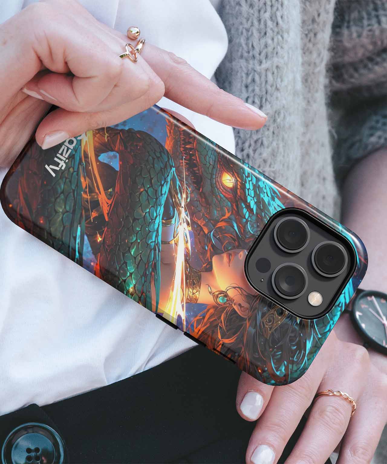 Regal Dragon Empress Sparking Fire iPhone case Case Cazify - Delivery Canada