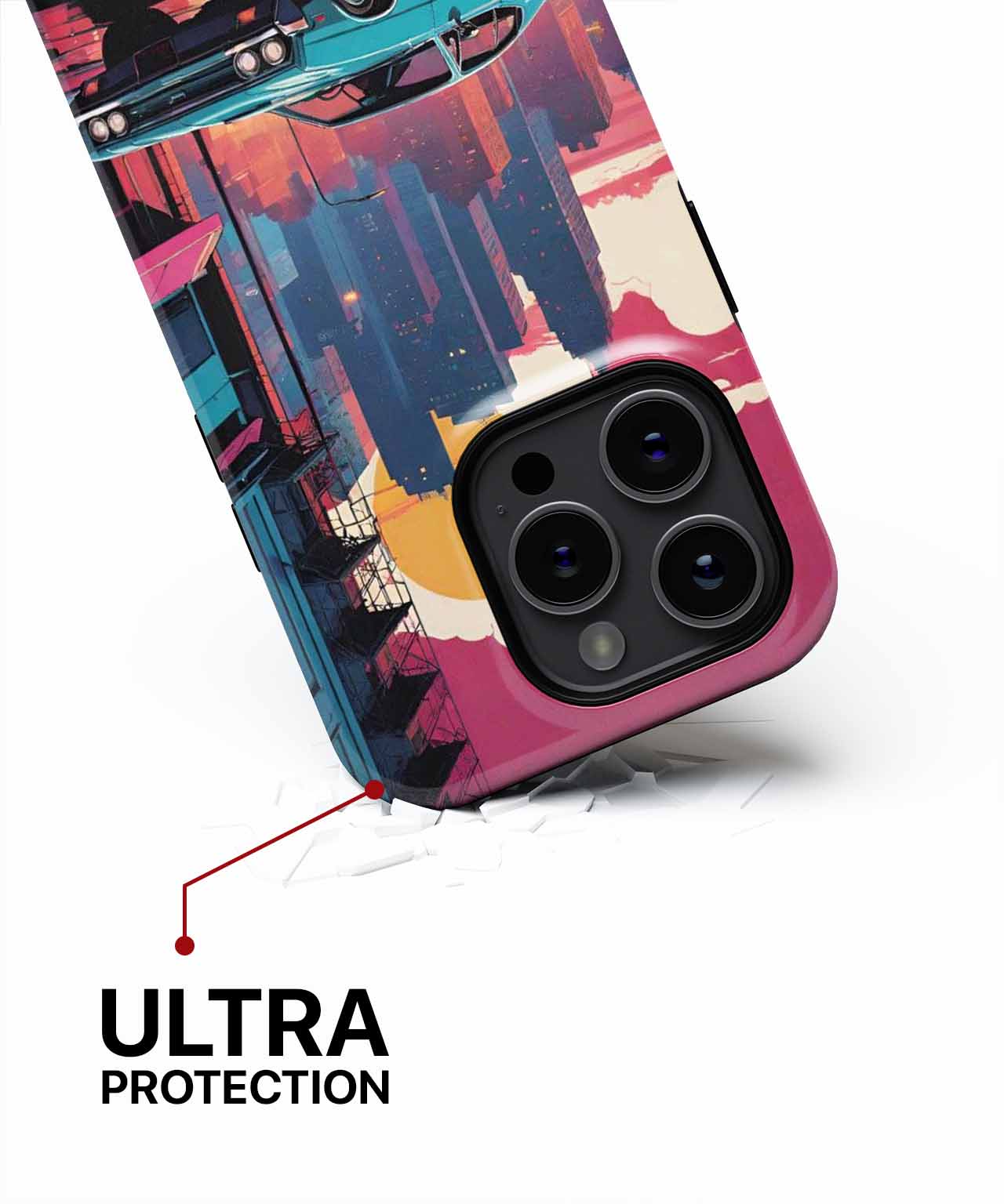 Retro Road Trip Vibes in Neon City iPhone case Case Cazify - Delivery Canada
