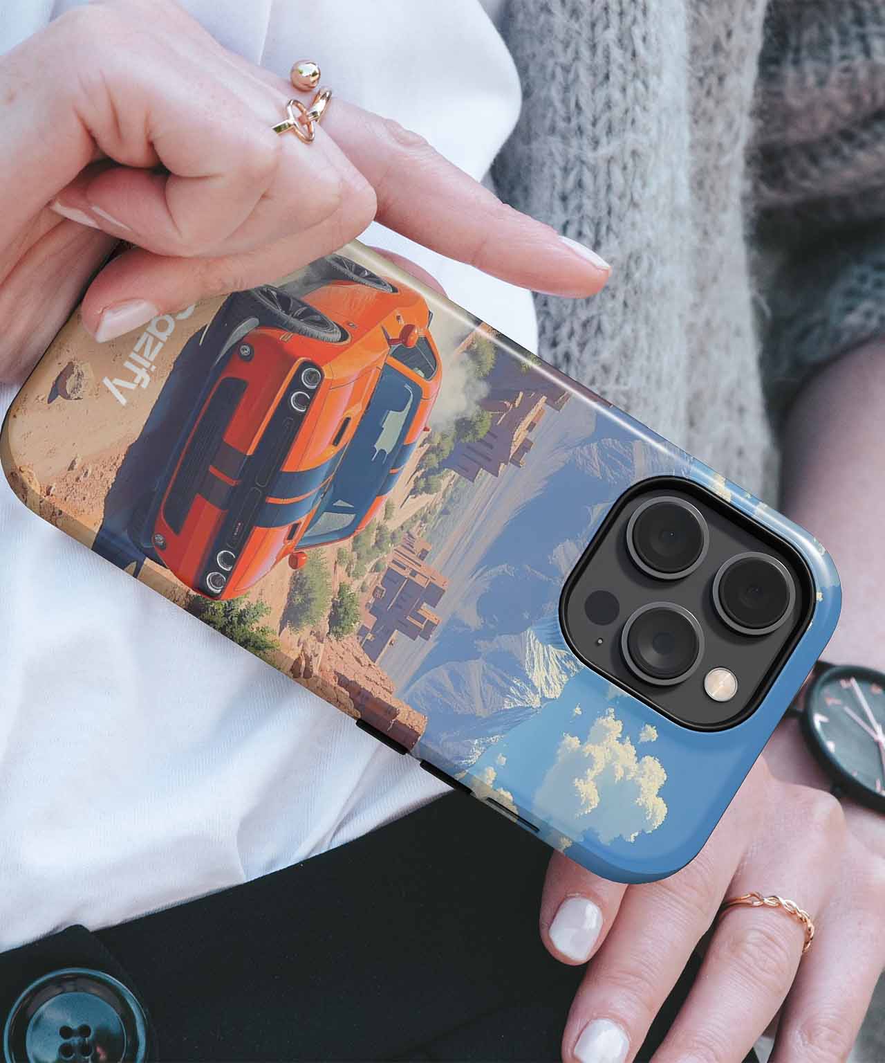 Revved Up Adventure Through Desert Mountains iPhone case Case Cazify - Delivery Canada