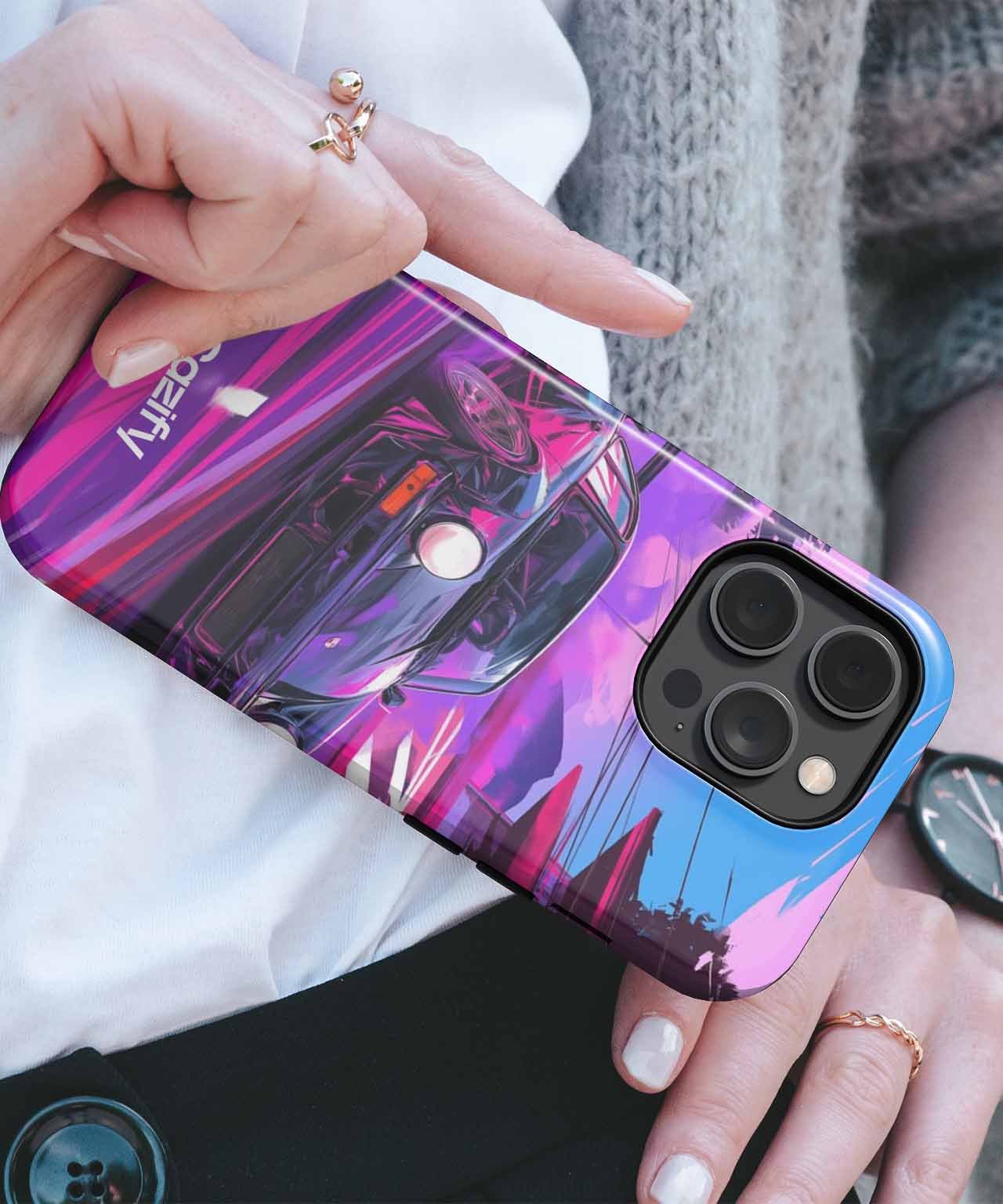 Revved Up for a Neon Adventure iPhone case Case Cazify - Delivery Canada