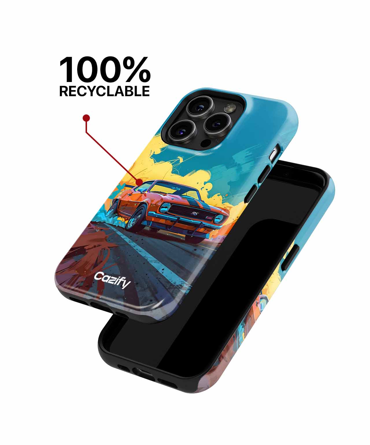 Revved Up Retro Ride Through Colors iPhone case Case Cazify - Delivery Canada