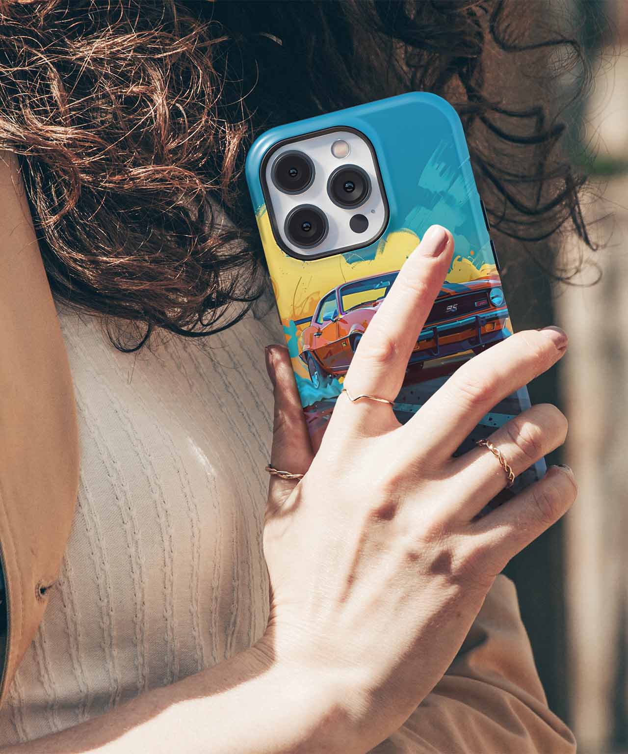 Revved Up Retro Ride Through Colors iPhone case Case Cazify - Delivery Canada