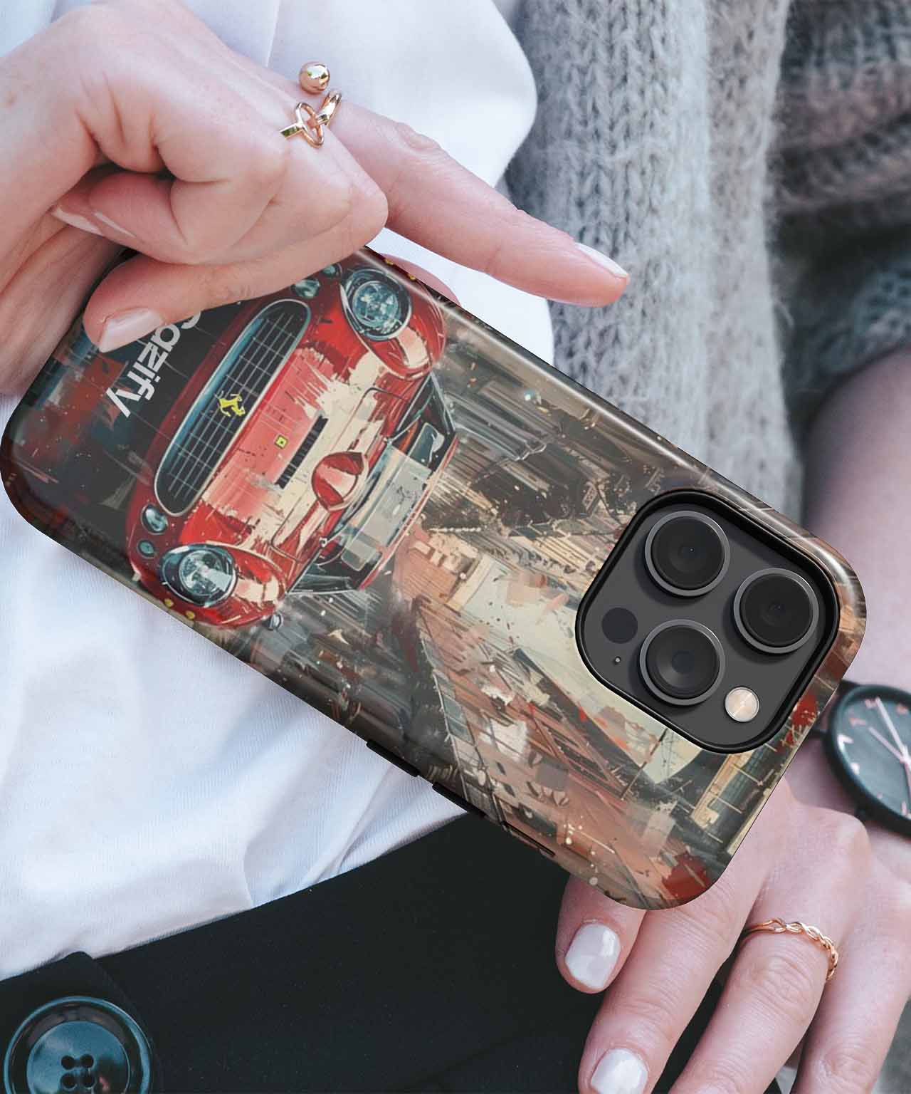 Revving through Colorful Streets iPhone case Case Cazify - Delivery Canada