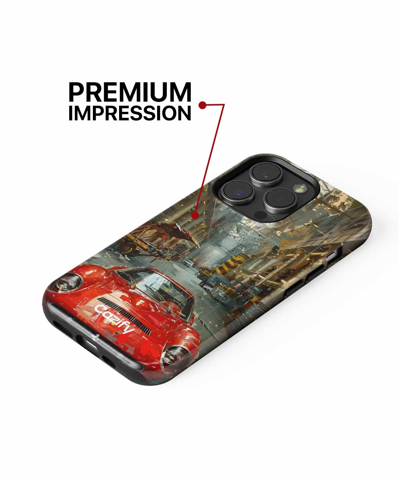 Revving up Retro Red Speedster iPhone case Case Cazify - Delivery Canada