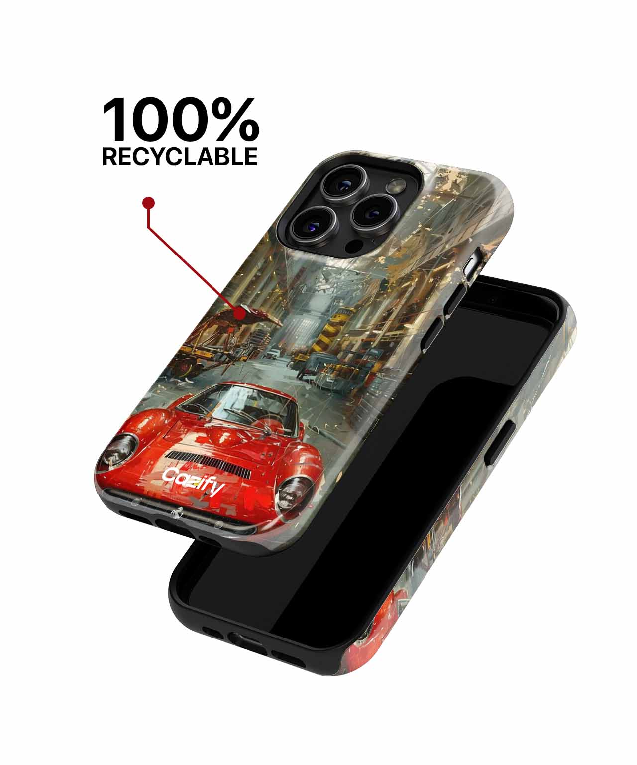 Revving up Retro Red Speedster iPhone case Case Cazify - Delivery Canada