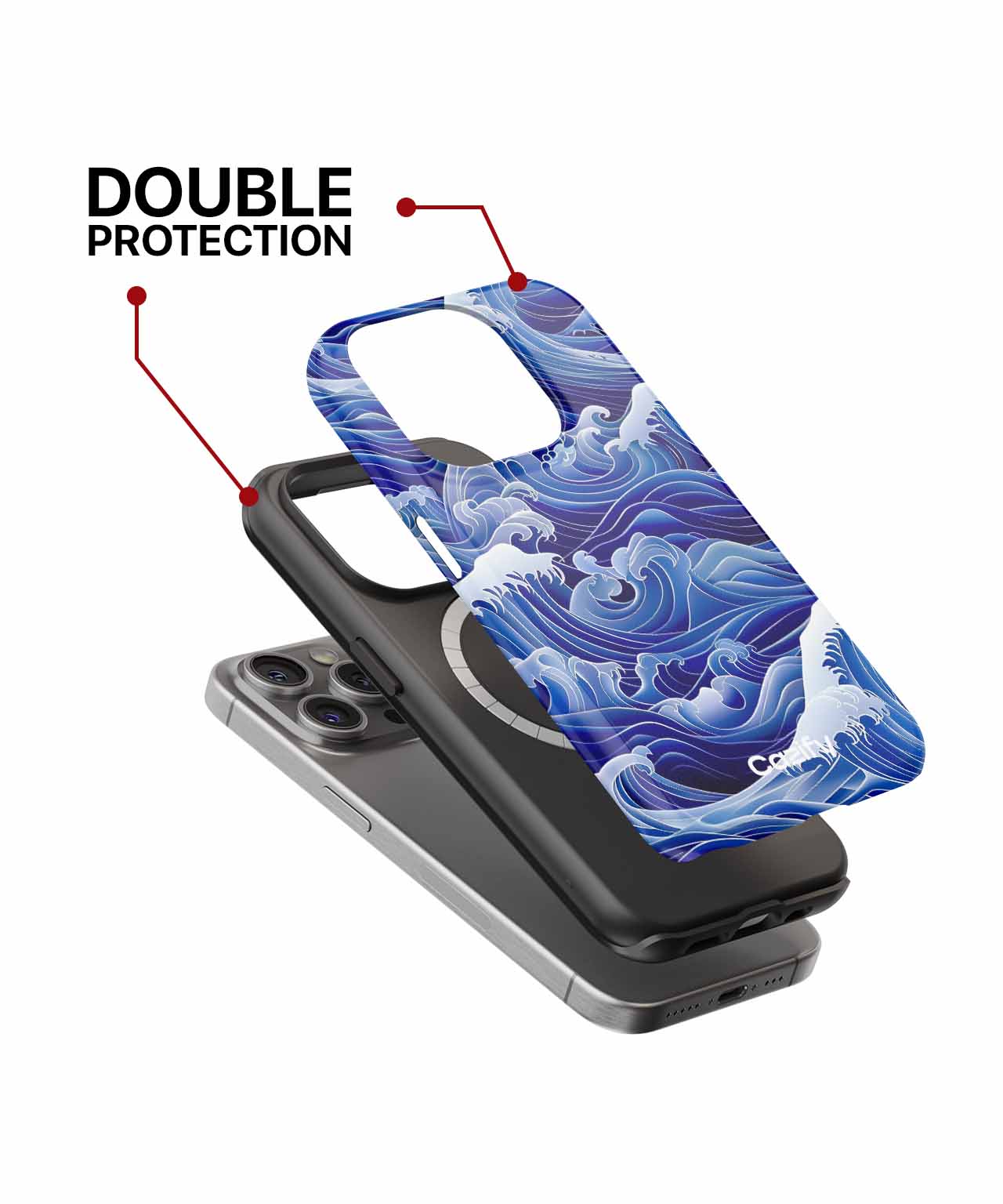 Rolling Blue Waves Splashing Joyfully iPhone case Case Cazify - Delivery Canada