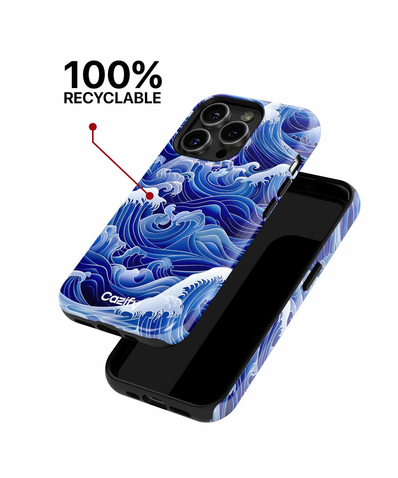 Rolling Blue Waves Splashing Joyfully iPhone case Case Cazify - Delivery Canada