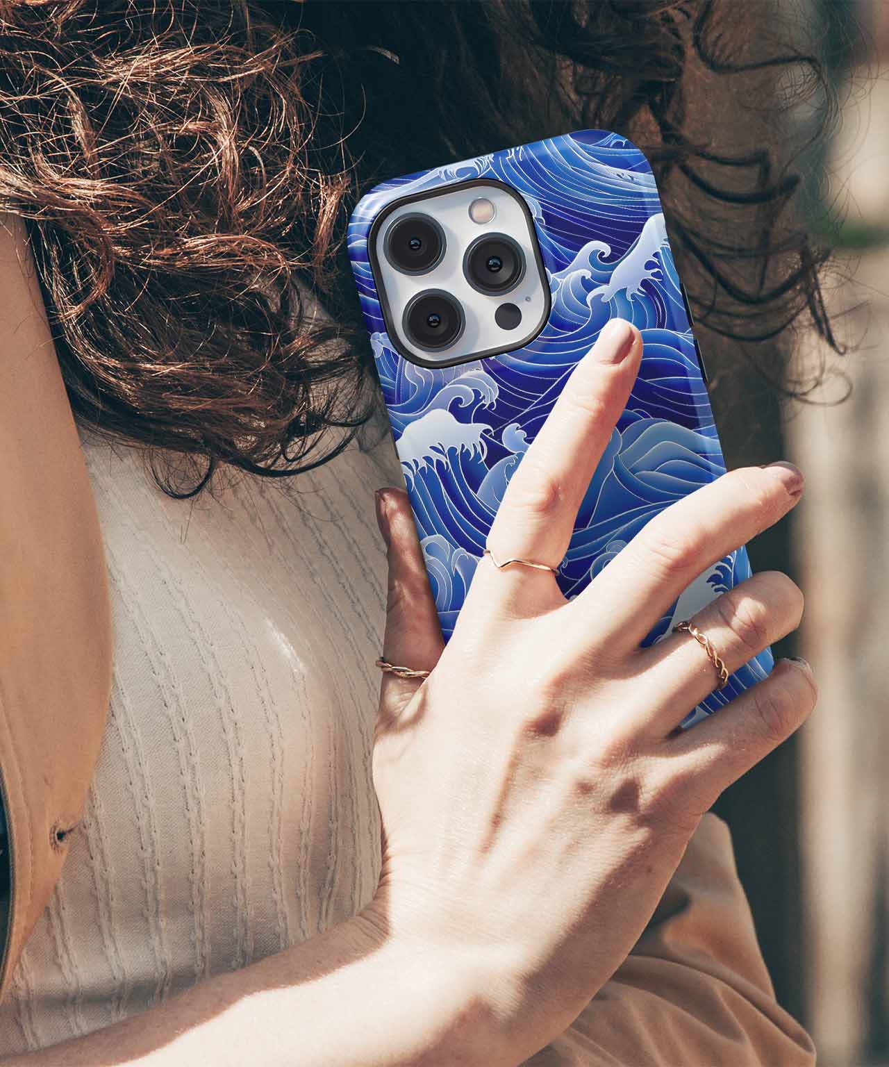 Rolling Blue Waves Splashing Joyfully iPhone case Case Cazify - Delivery Canada