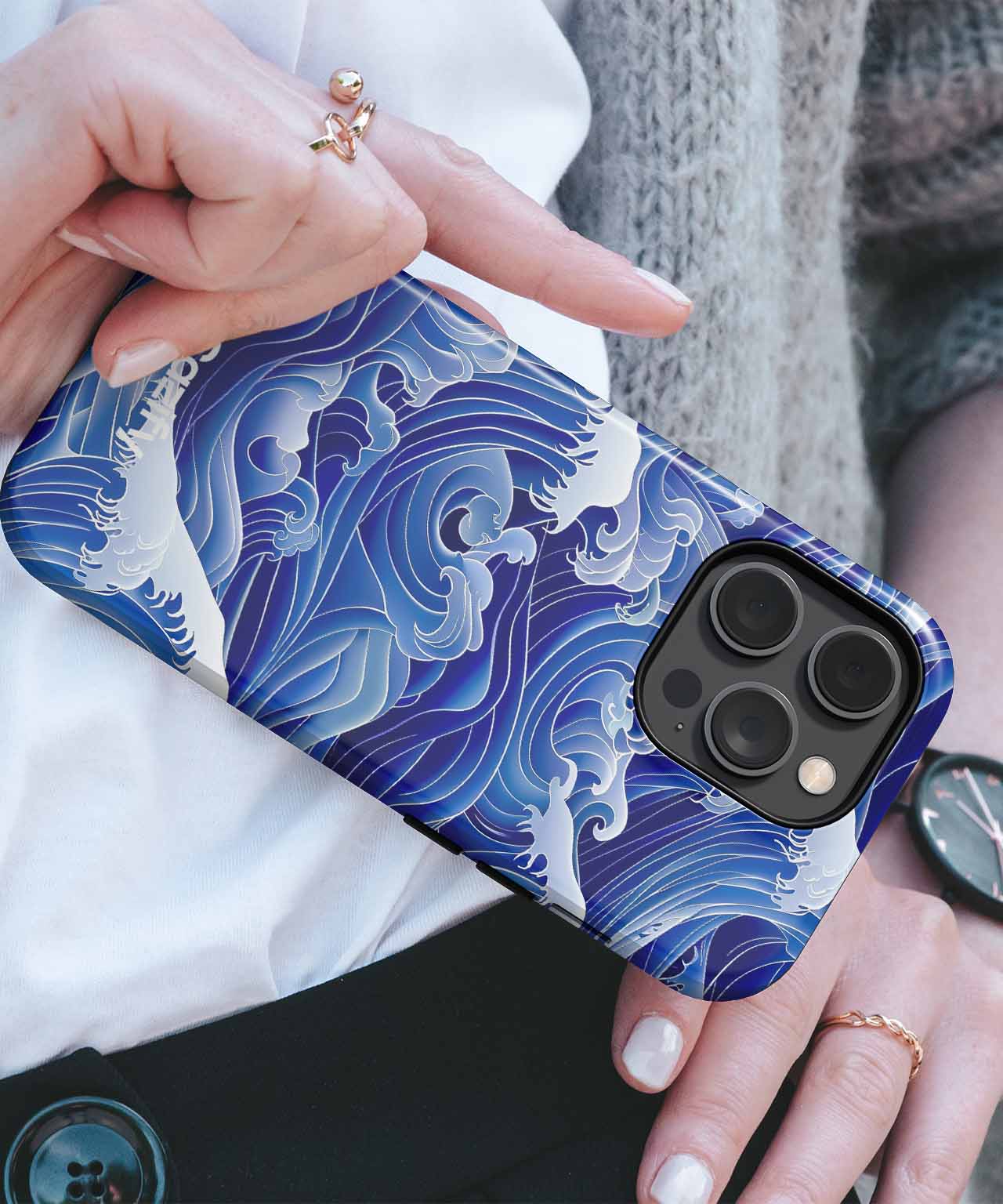 Rolling Blue Waves Splashing Joyfully iPhone case Case Cazify - Delivery Canada