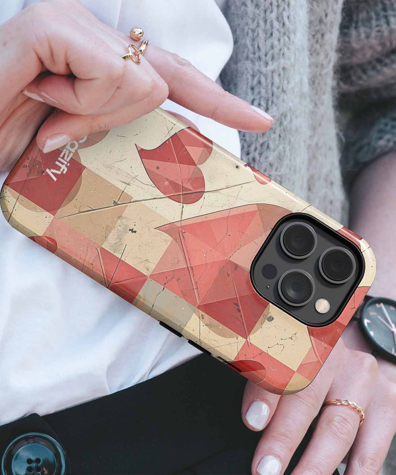 Romantic Heart Parade Abstract Design iPhone case Case Cazify - Delivery Canada