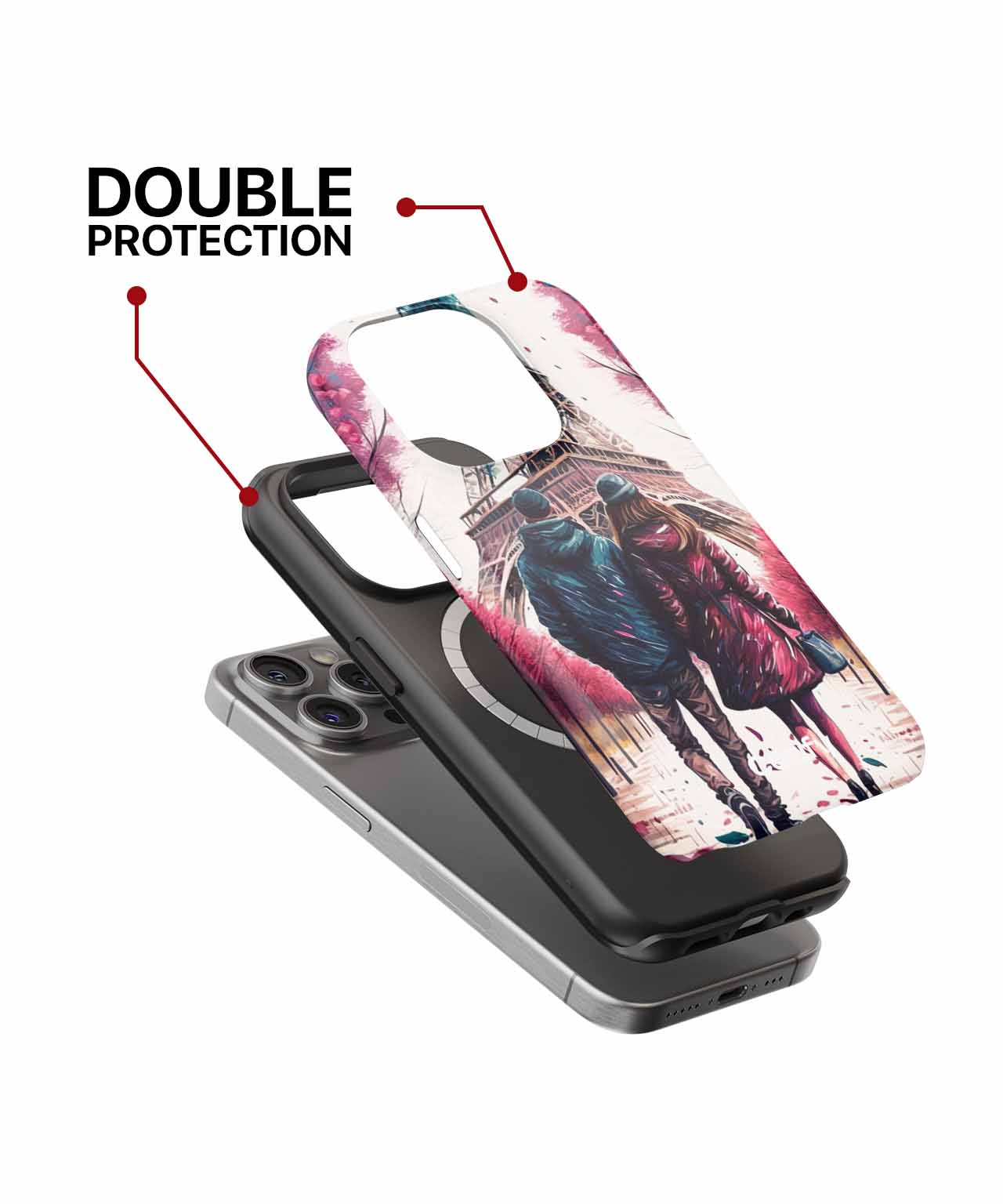 Romantic Stroll Under Pink Trees iPhone case Case Cazify - Delivery Canada