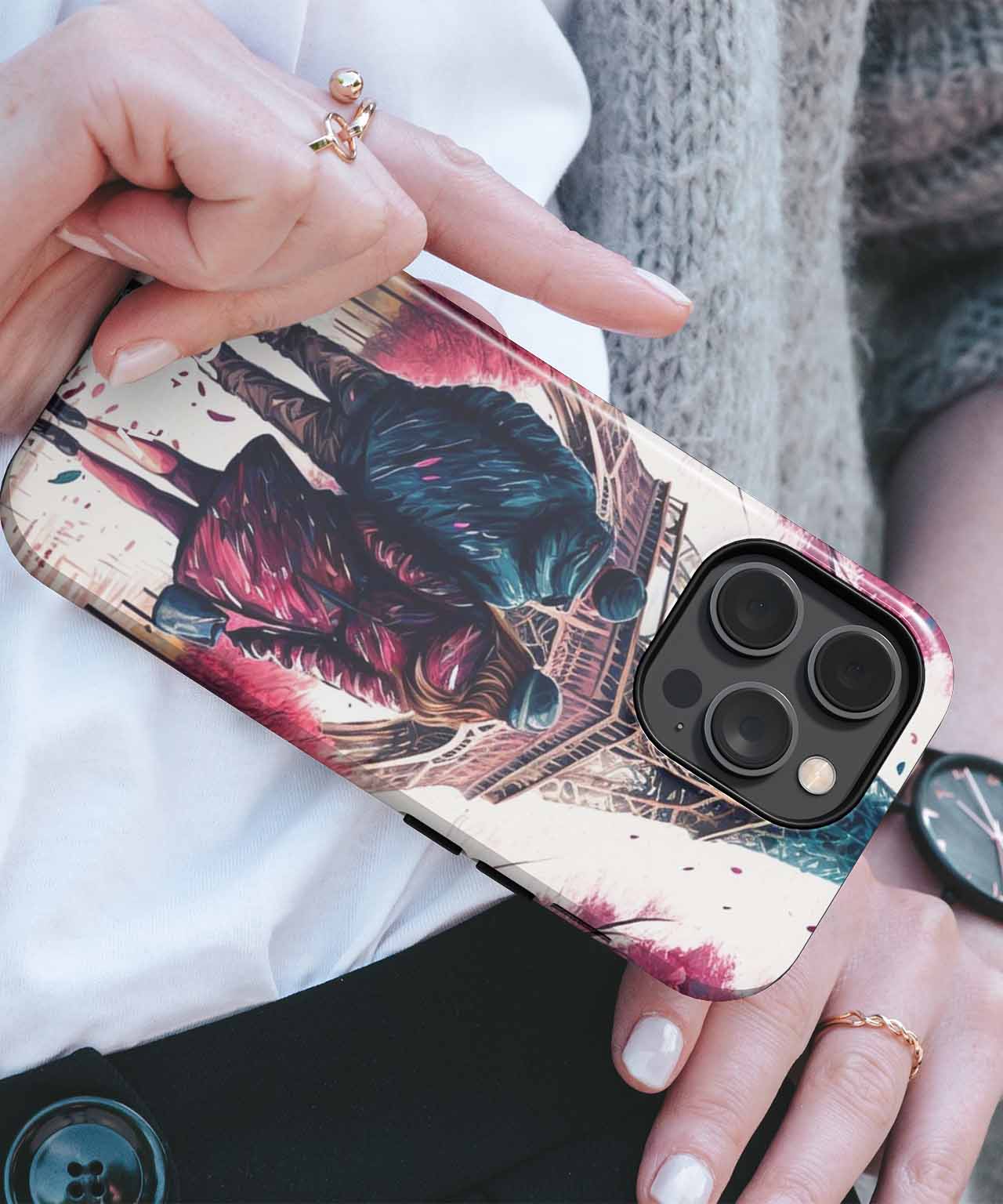 Romantic Stroll Under Pink Trees iPhone case Case Cazify - Delivery Canada