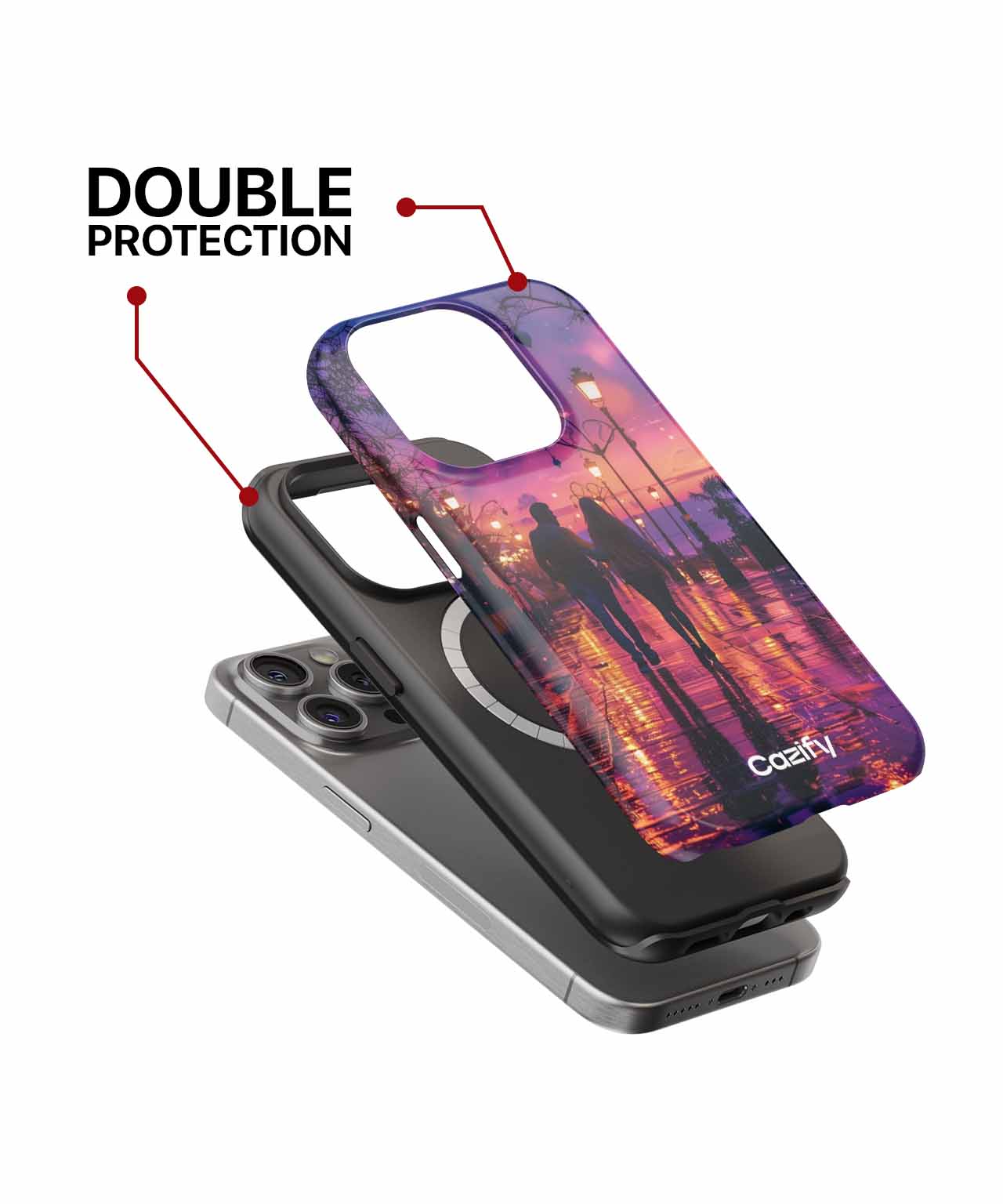 Romantic Sunset Stroll with Reflections iPhone case Case Cazify - Delivery Canada