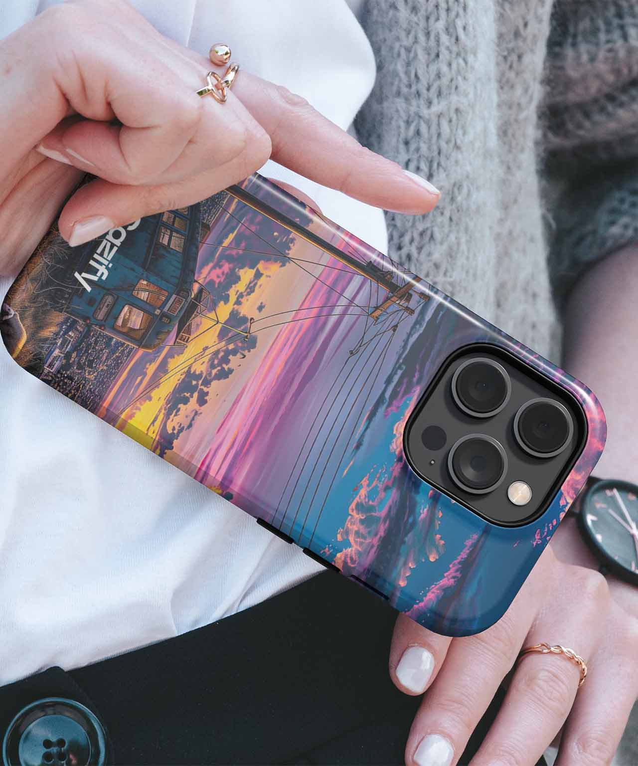 Rustic Sunset Over Abandoned Bus iPhone case Case Cazify - Delivery Canada