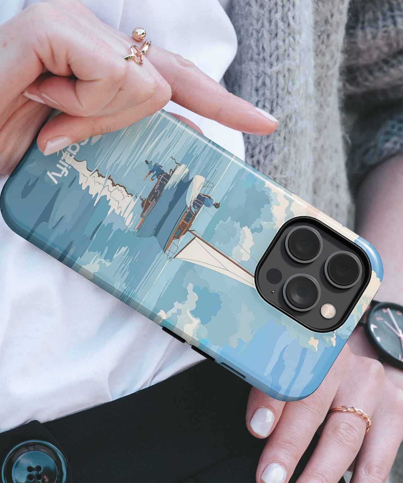 Sailing Through Dreamy Clouds on Tranquil Waters iPhone case Case Cazify - Delivery Canada