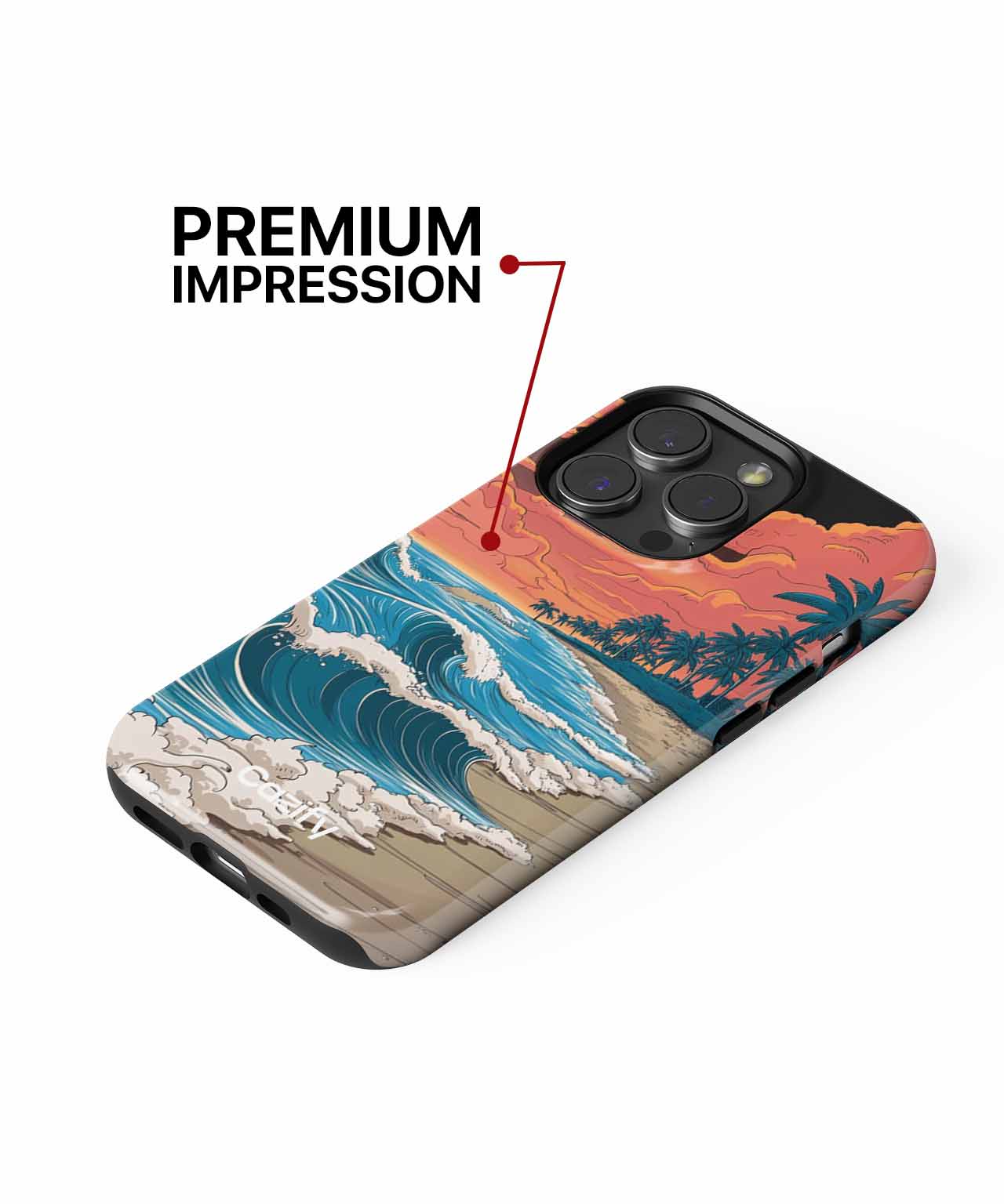 Sandy Beach Waves Under Bright Sunset iPhone case Case Cazify - Delivery Canada