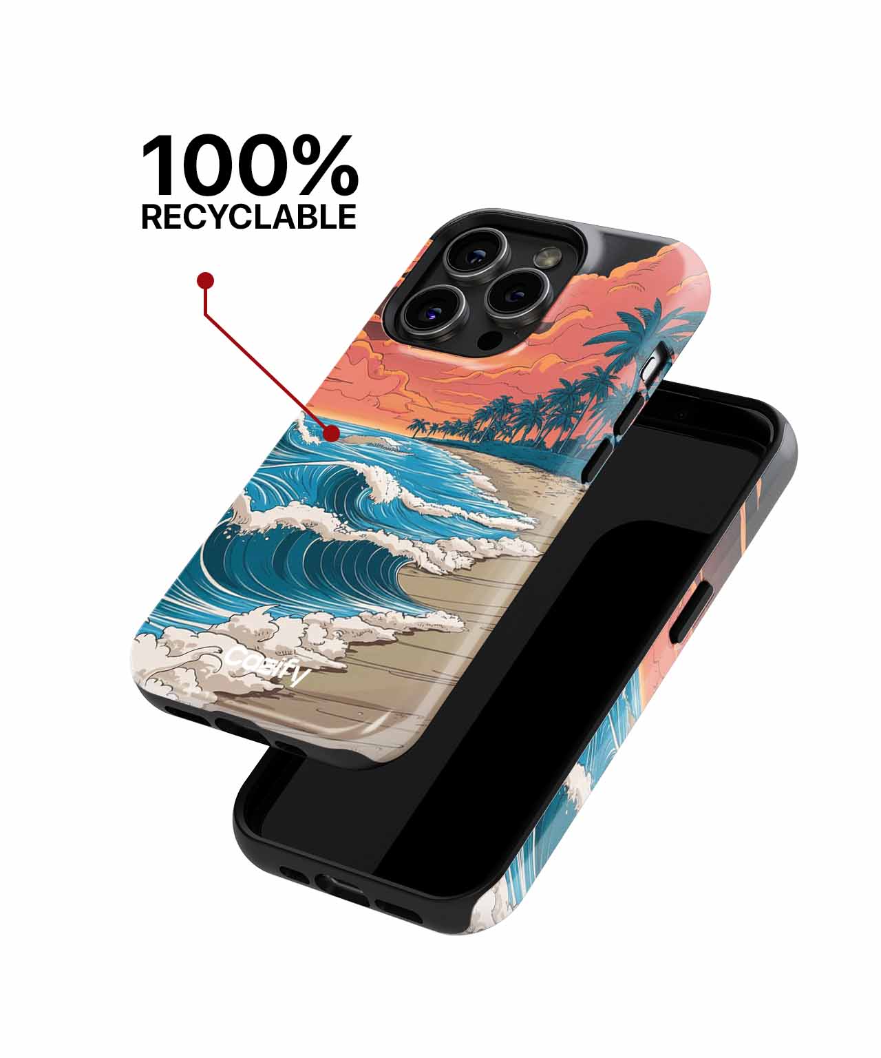 Sandy Beach Waves Under Bright Sunset iPhone case Case Cazify - Delivery Canada