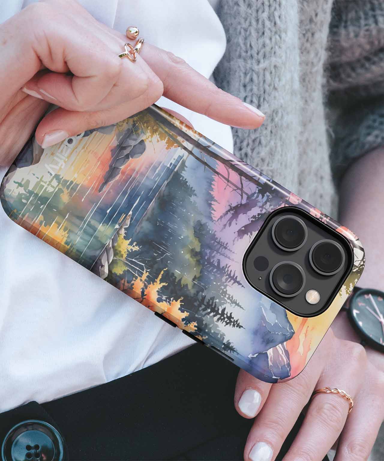 Serene Autumn Reflections on Water iPhone case Case Cazify - Delivery Canada