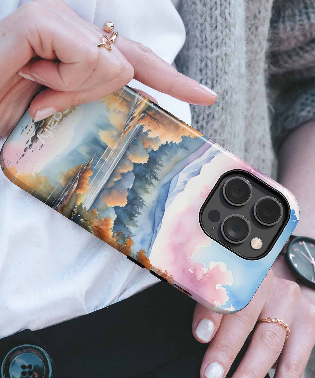 Serene Autumn Reflections Over Water iPhone case Case Cazify - Delivery Canada