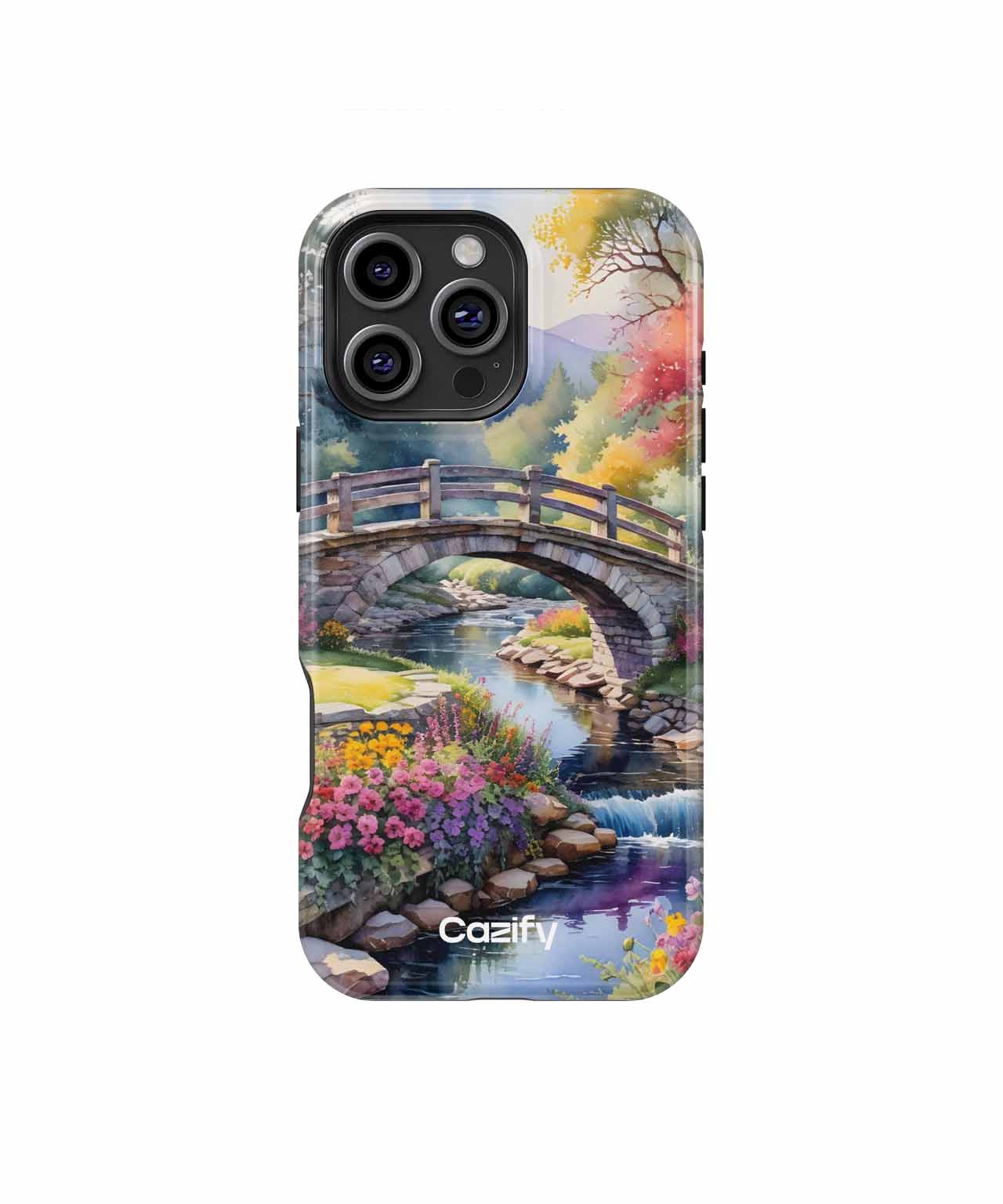 Serene Bridge Over Blooming Stream iPhone case Case Cazify - Delivery Canada