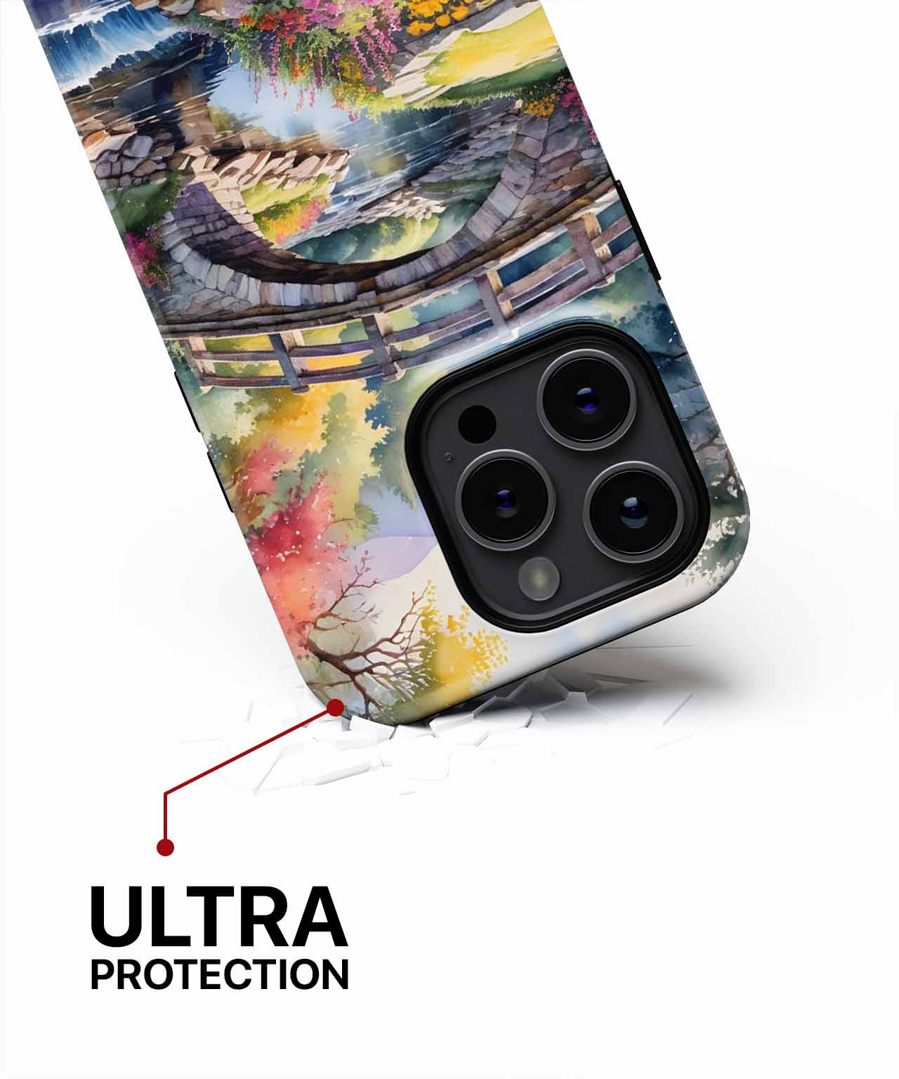 Serene Bridge Over Blooming Stream iPhone case Case Cazify - Delivery Canada